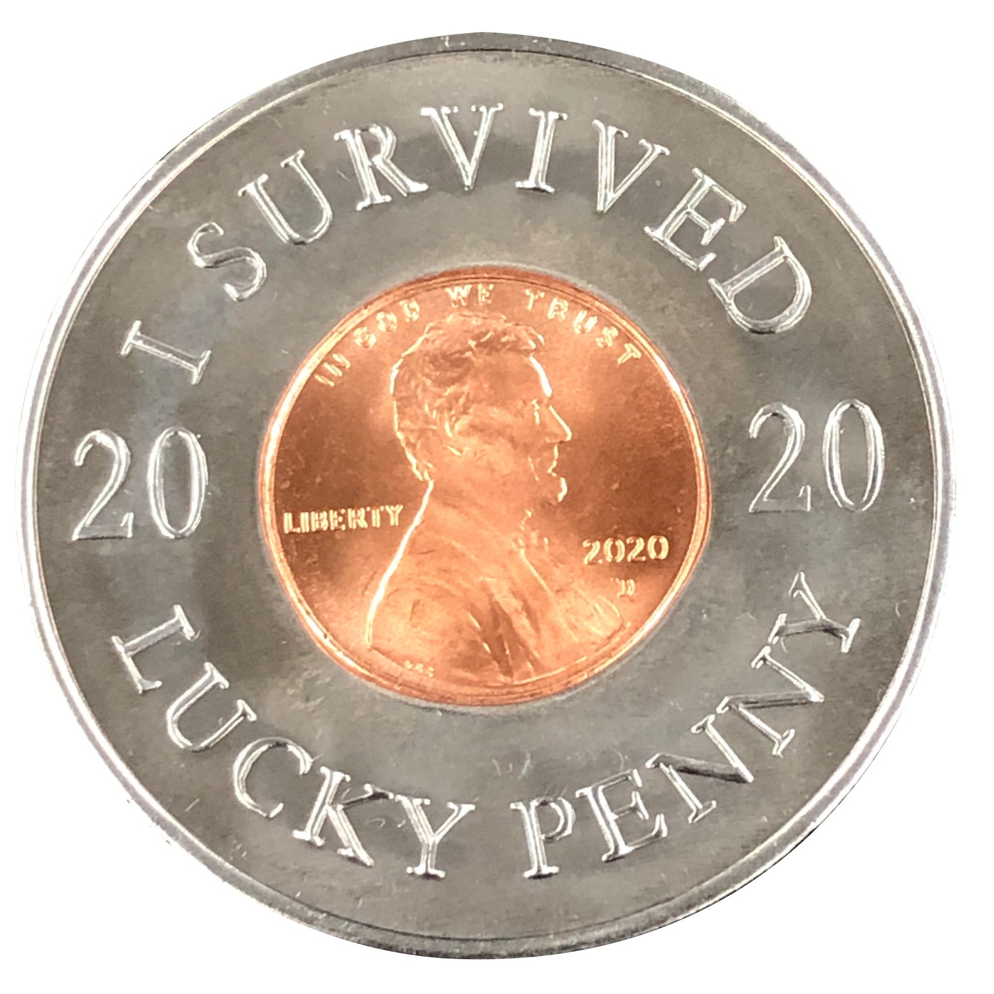 I Survived 2020 U.S. Lucky Penny Ball Marker with a Real 2020 U.S. Penny