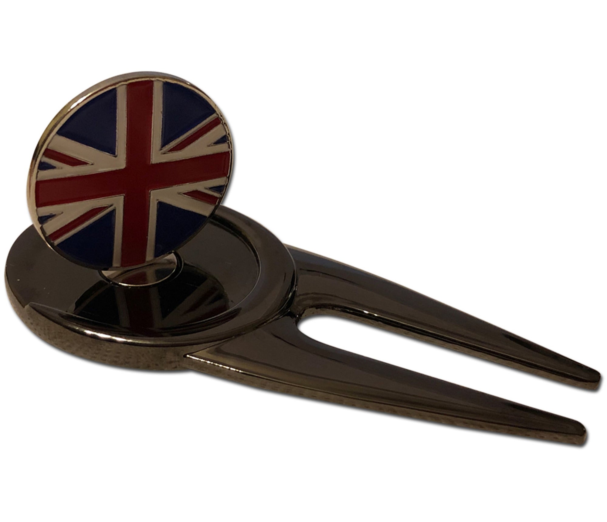 British Divot Repair Tool & Ball Marker with a Real British Loch Ness Pence Coin