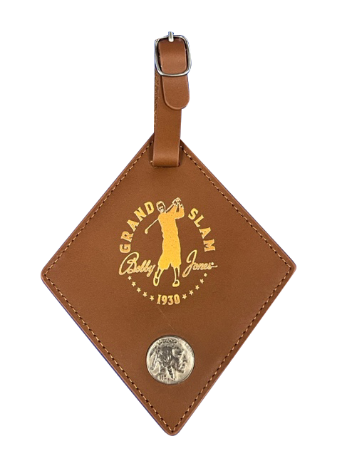1930 Bobby Jones Centennial Leather Bag Tag With Real 1930 Nickel