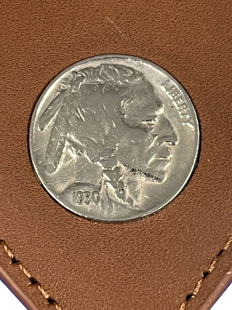 1930 Bobby Jones Centennial Leather Bag Tag With Real 1930 Nickel