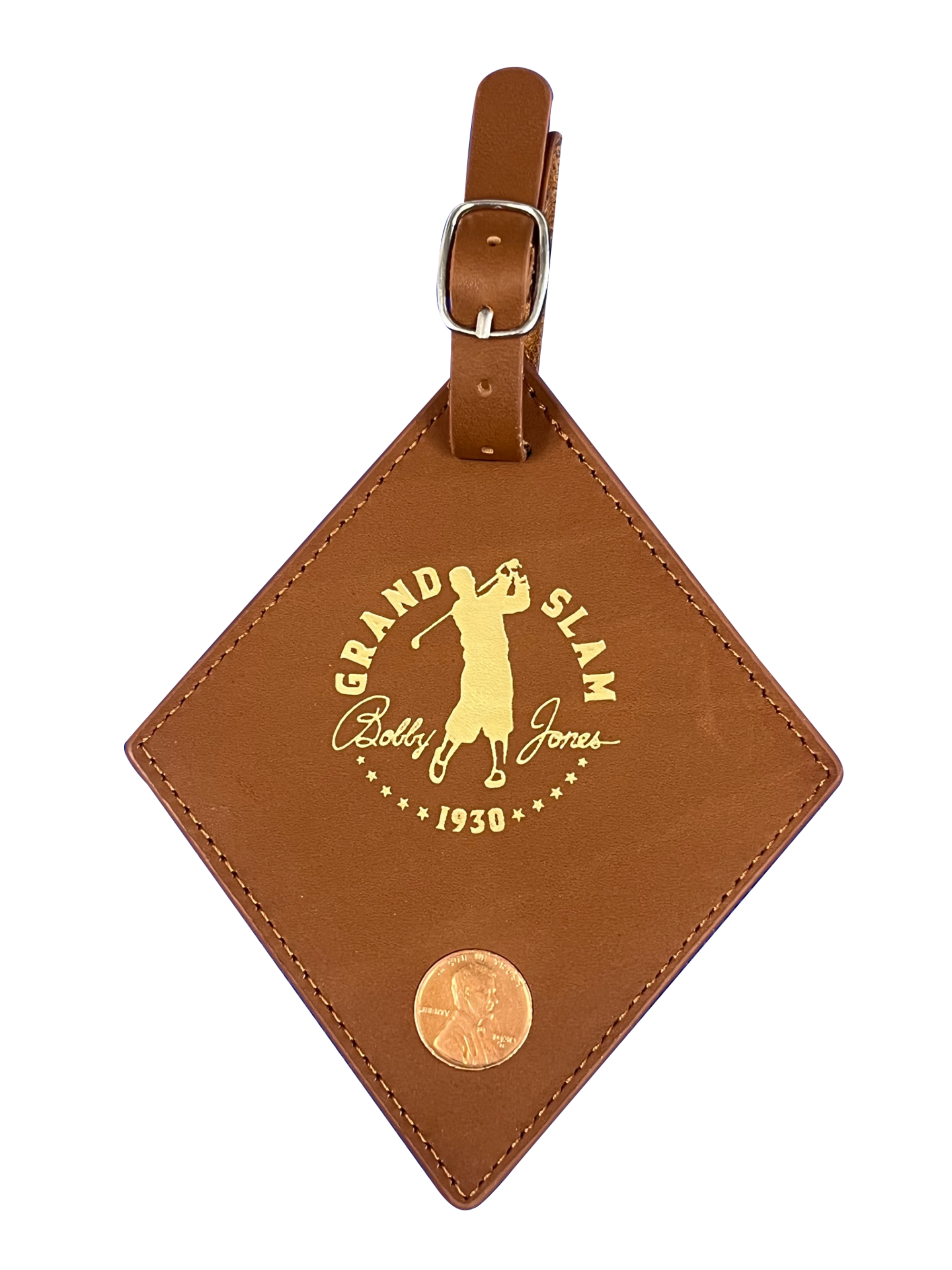 1930 Bobby Jones Centennial Bag Tag with Real 1930 Penny