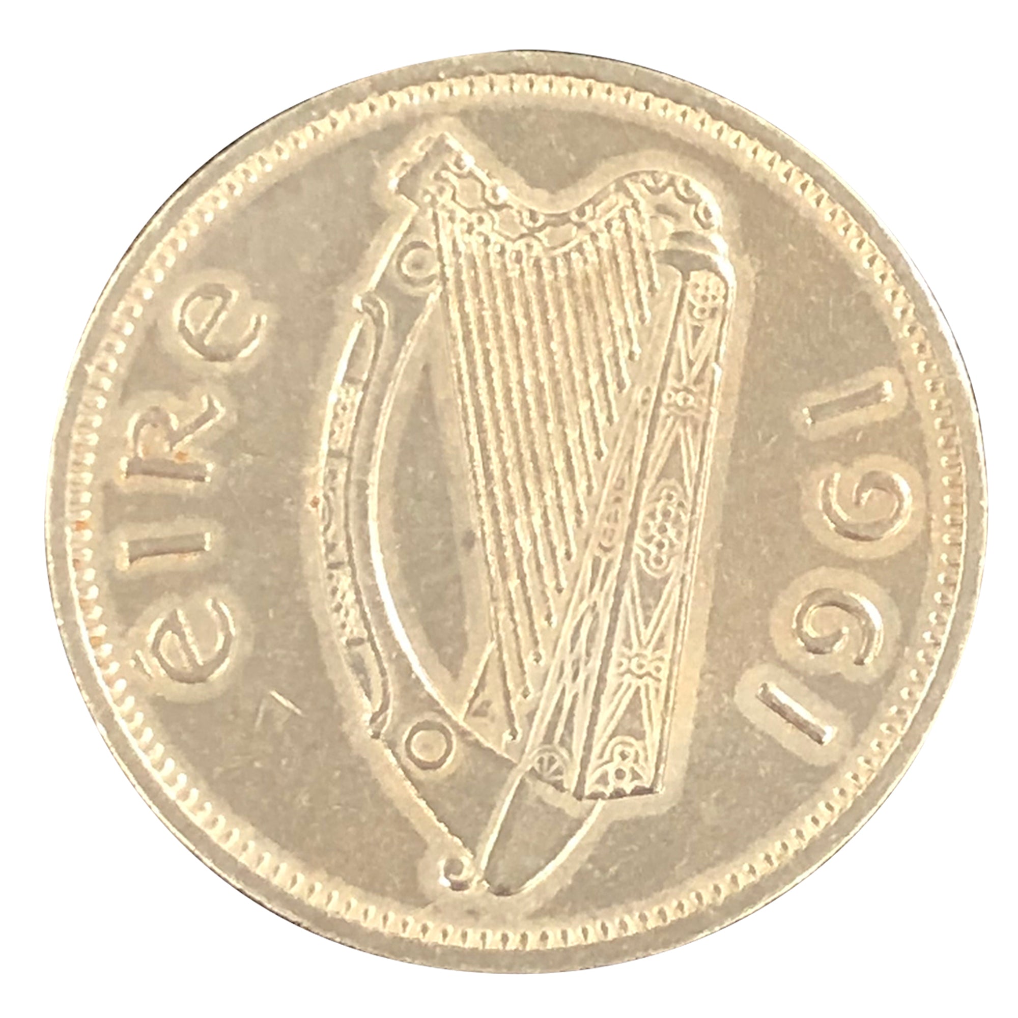 Bridle Leather Wallet with a Real Irish Sixpence Coin