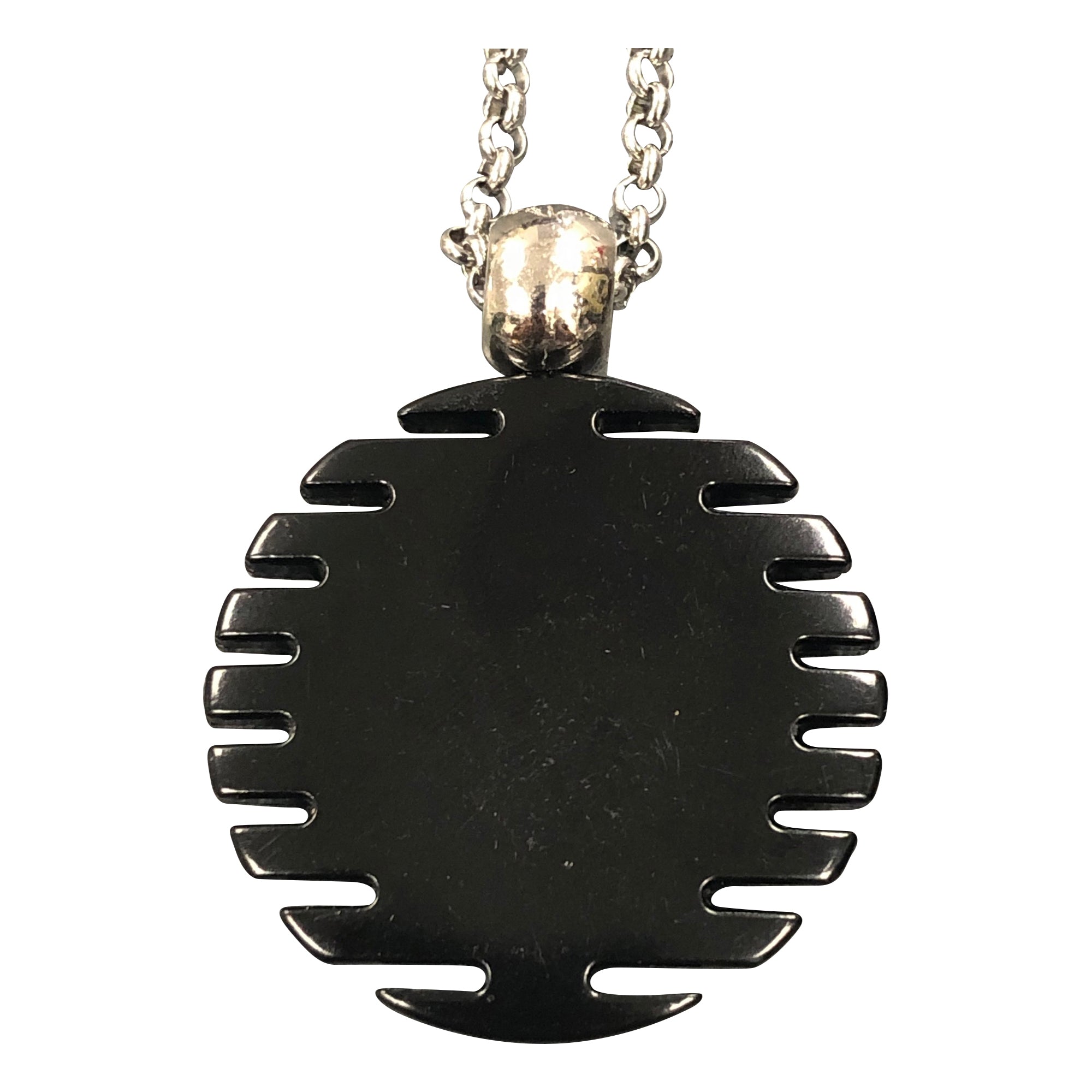 Black Pendant Necklace With a Real U.S. Buffalo Nickel Coin