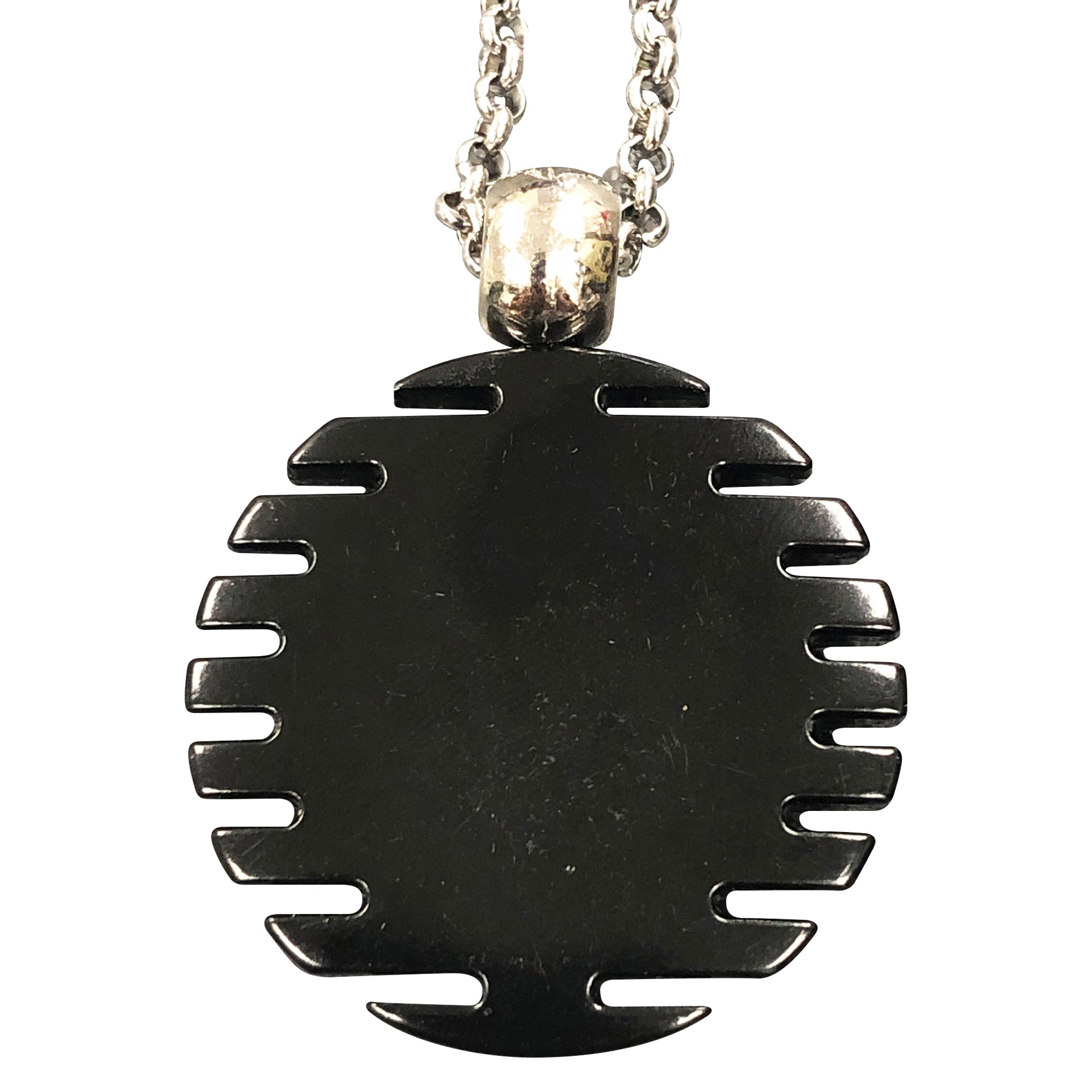 Black Pendant Necklace With a Real Irish Sixpence Coin