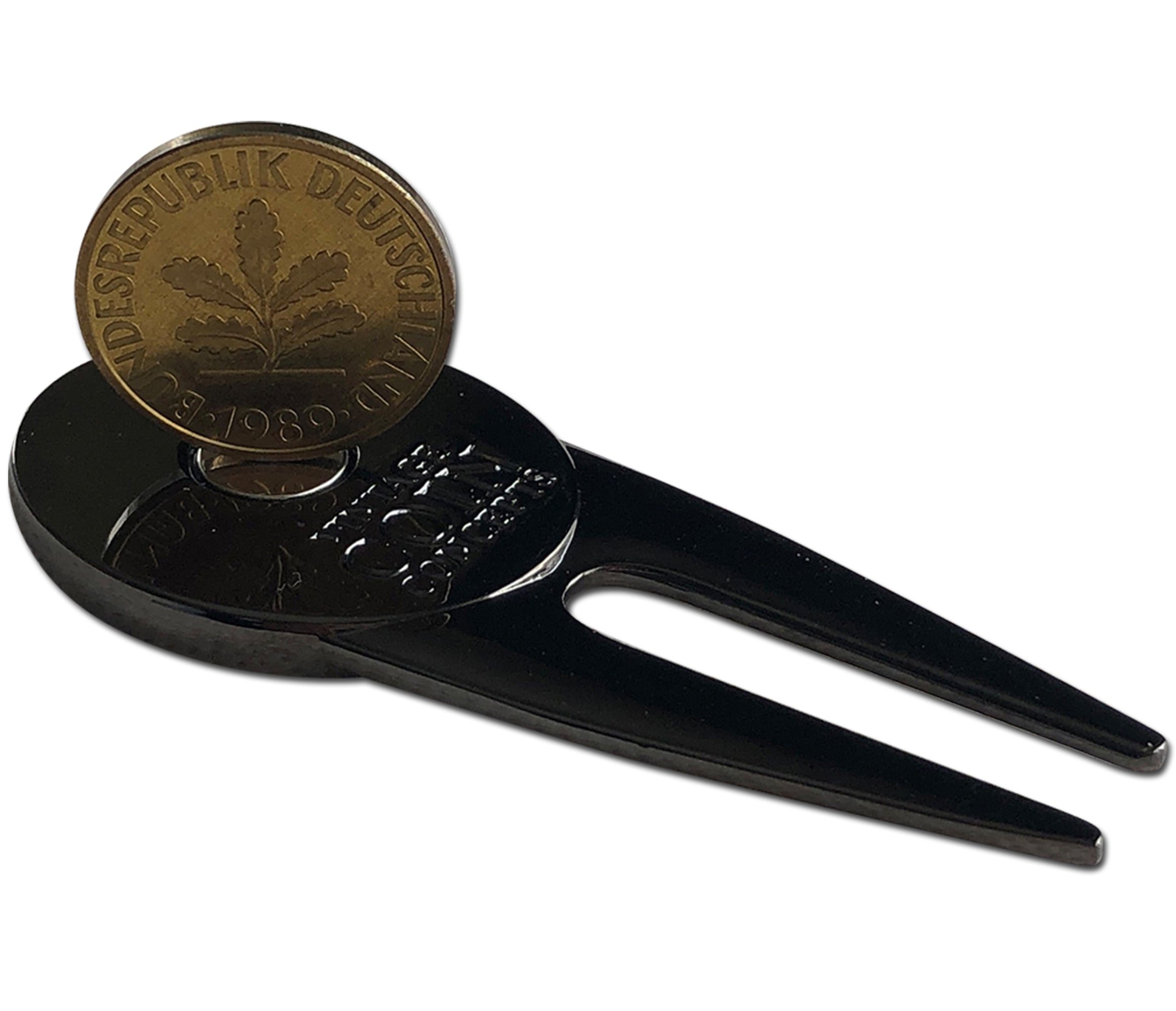 German Divot Repair Tool & Ball Marker with a Real German Pfennig Coin
