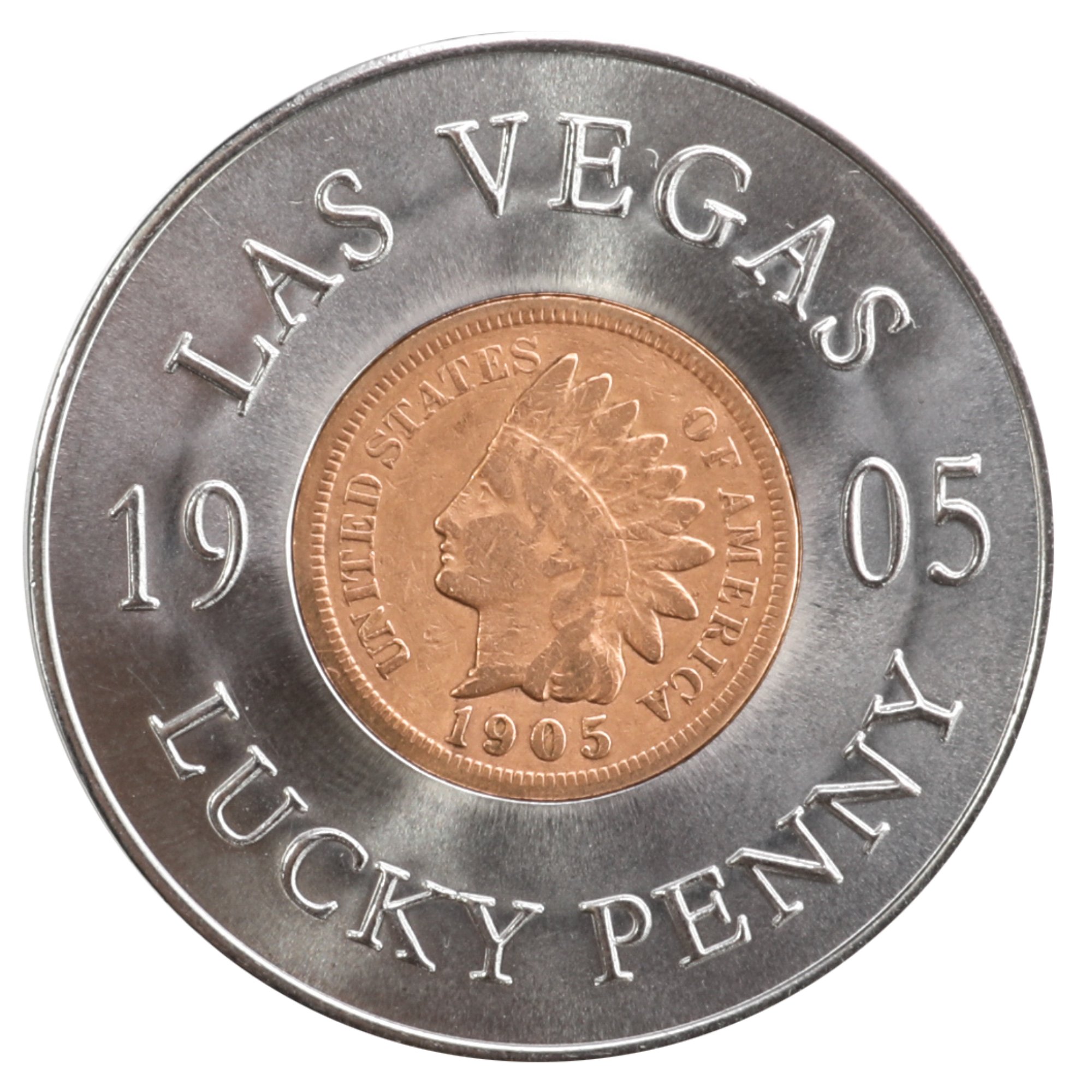 1905 Lucky Penny Ball Marker with Real U.S. Indian Head Penny