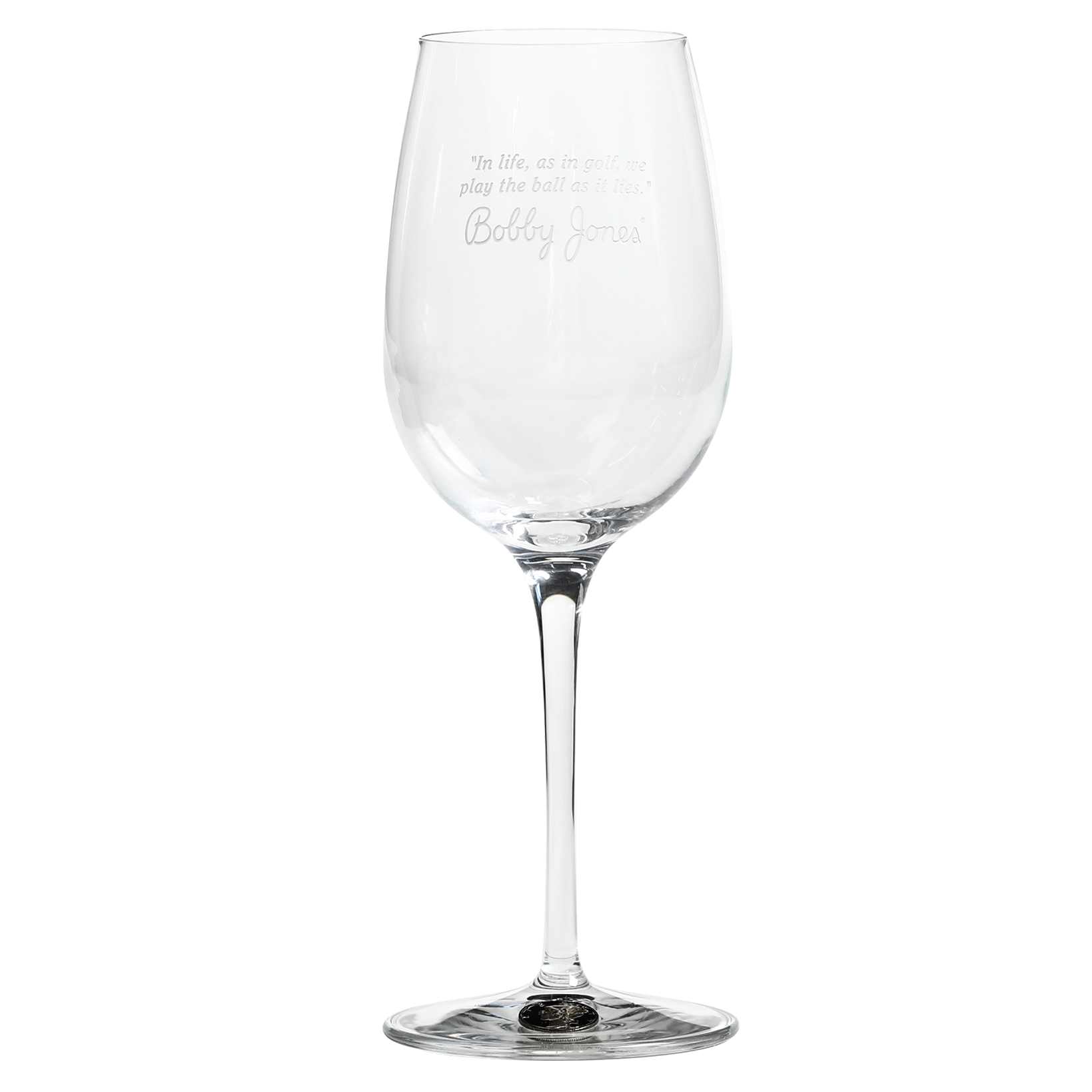 *1930 Bobby Jones Chardonnay White Wine Glass with Real 1930 Liberty Dime