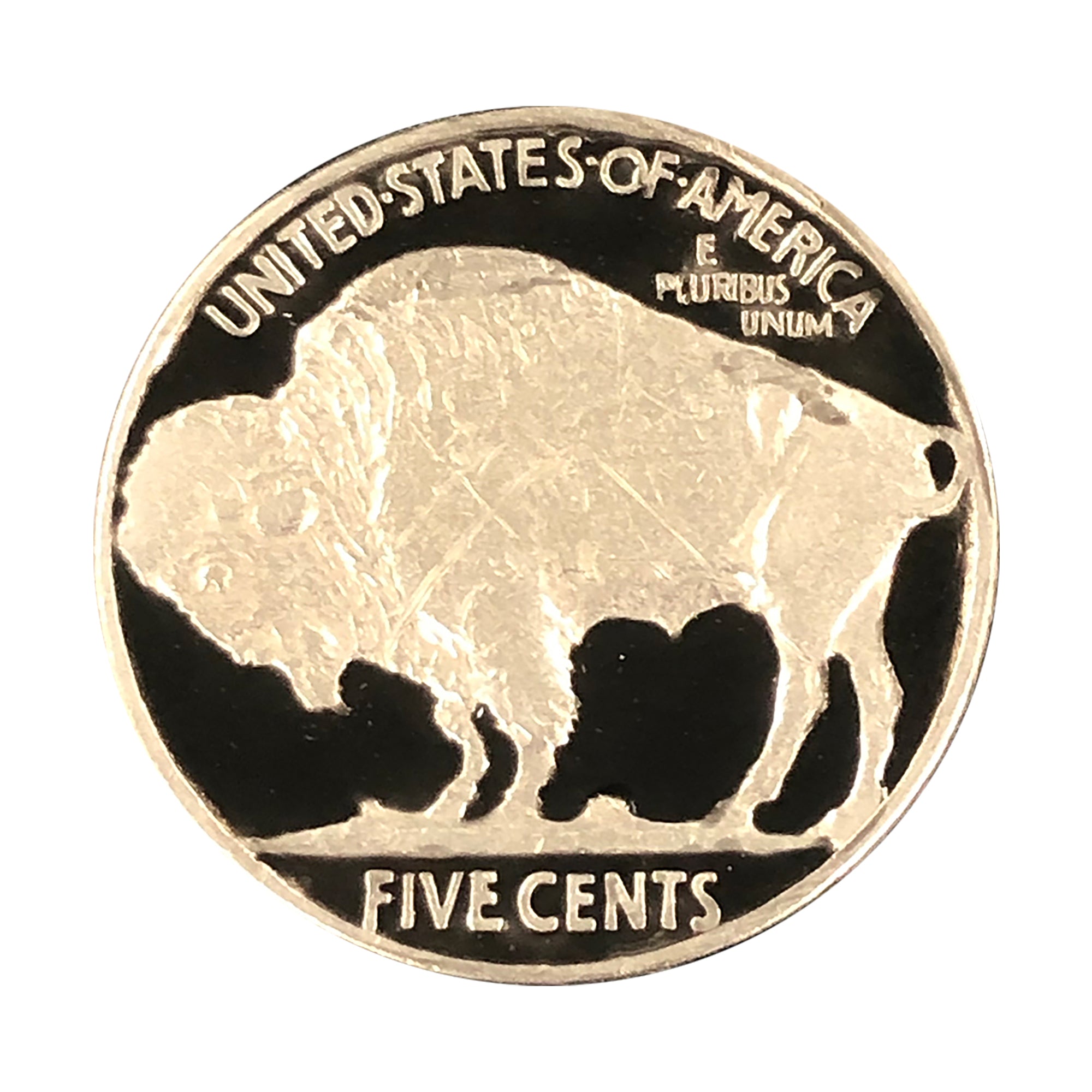 Ostrich Wallet with a Real Hand Enameled U.S. Buffalo Nickel