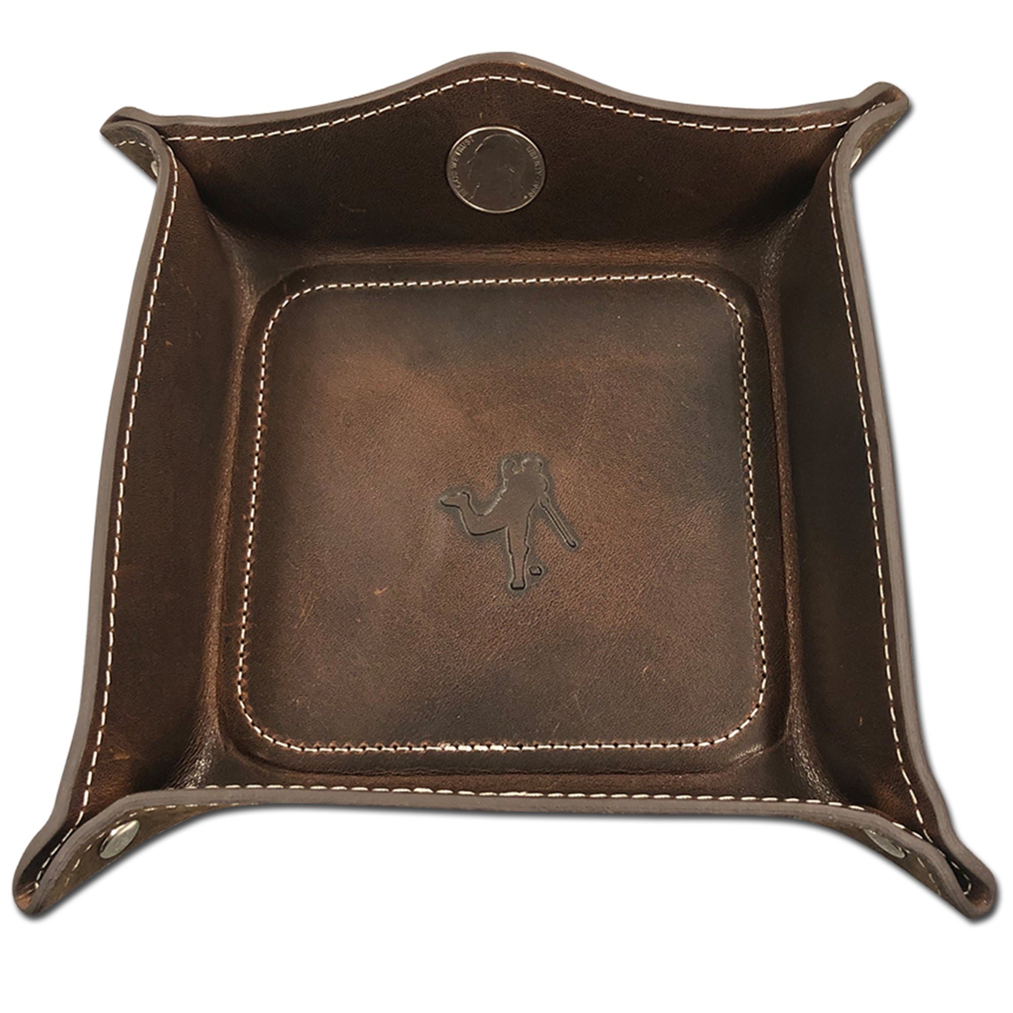 * Payne Stewart Commemorative Change/Key Leather Valet Tray with a Real 1999 U.S. Nickel