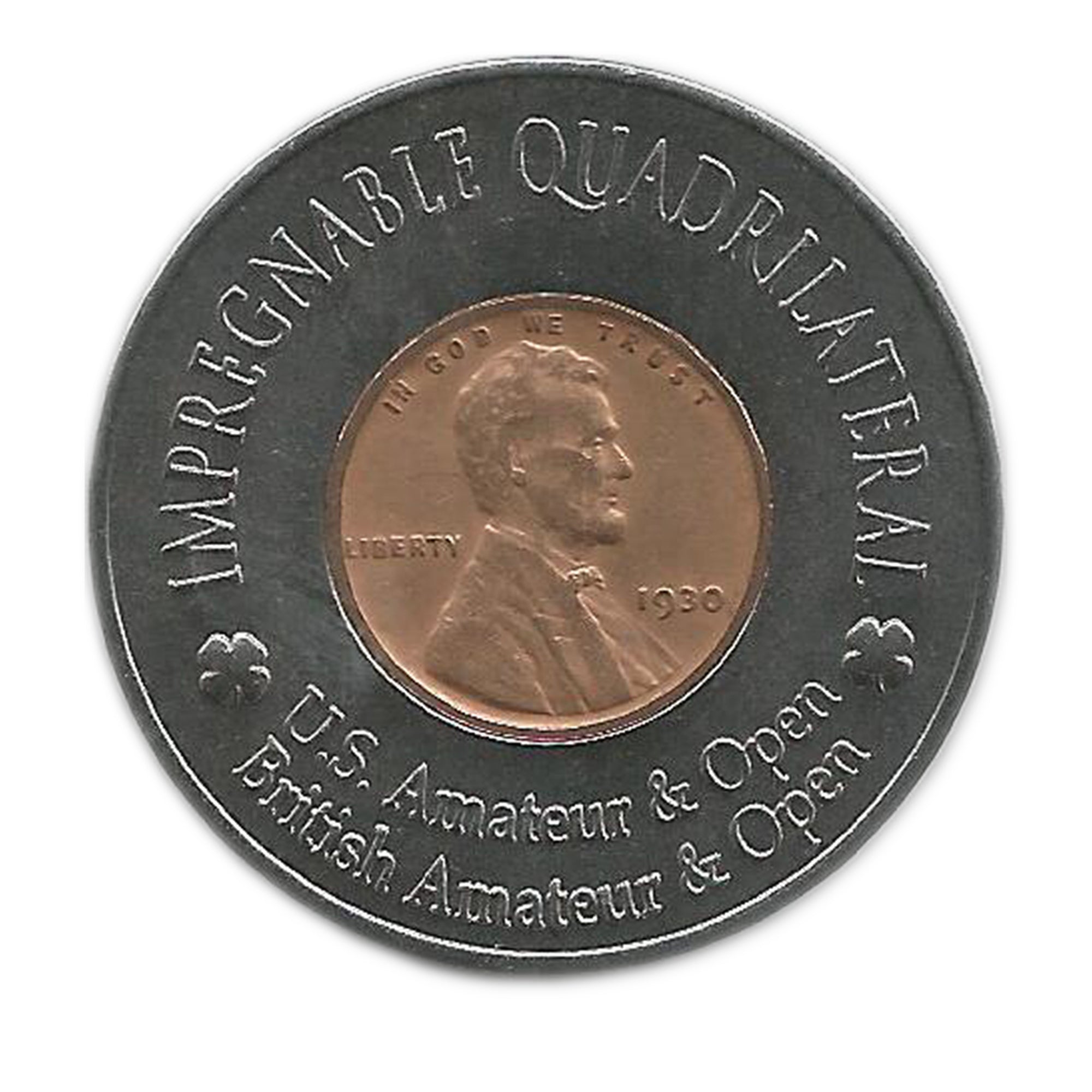 * 1930 Bobby Jones Ball Marker with a Real 1930 U.S. Penny