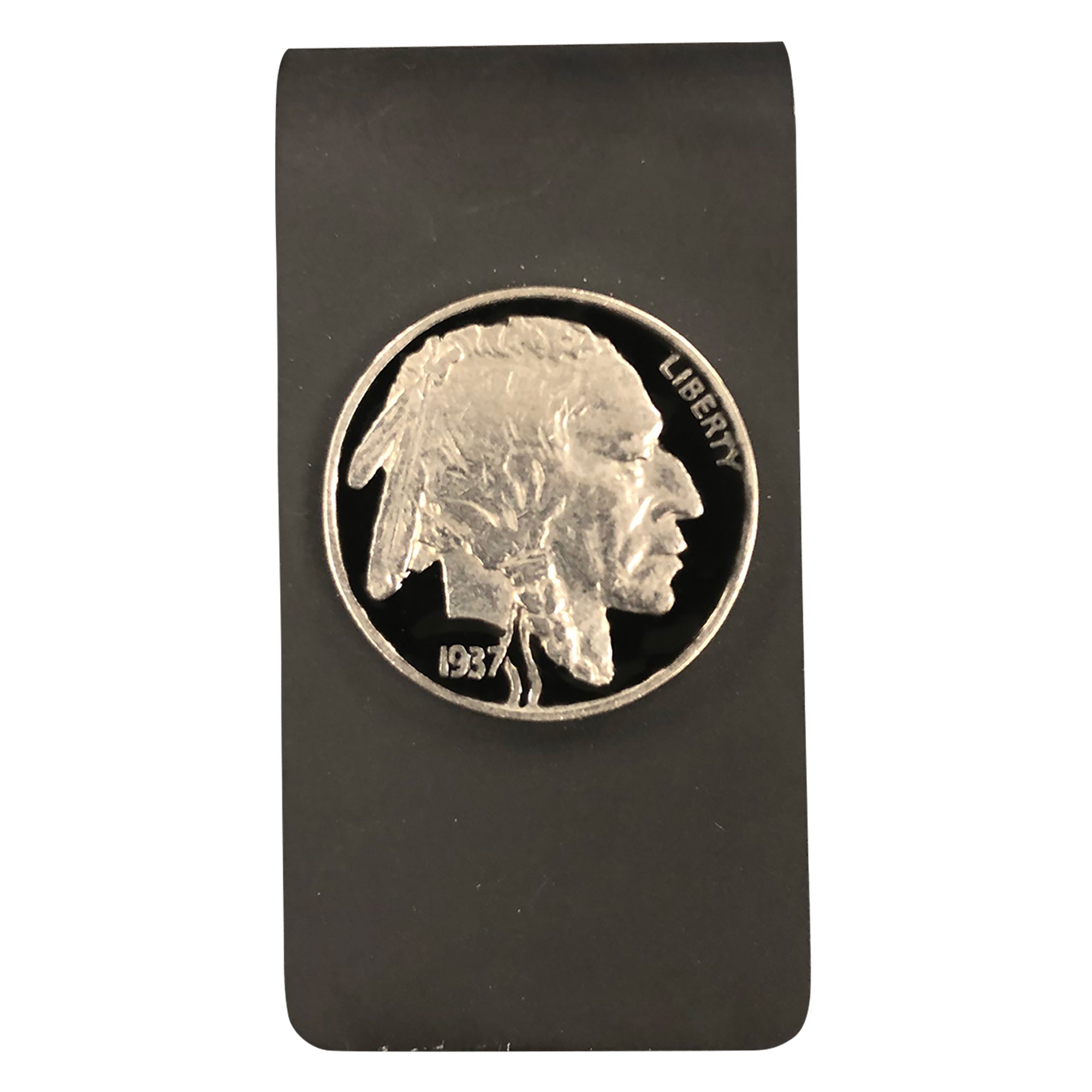 Titanium Money Clip with U.S. Buffalo Nickel Coin