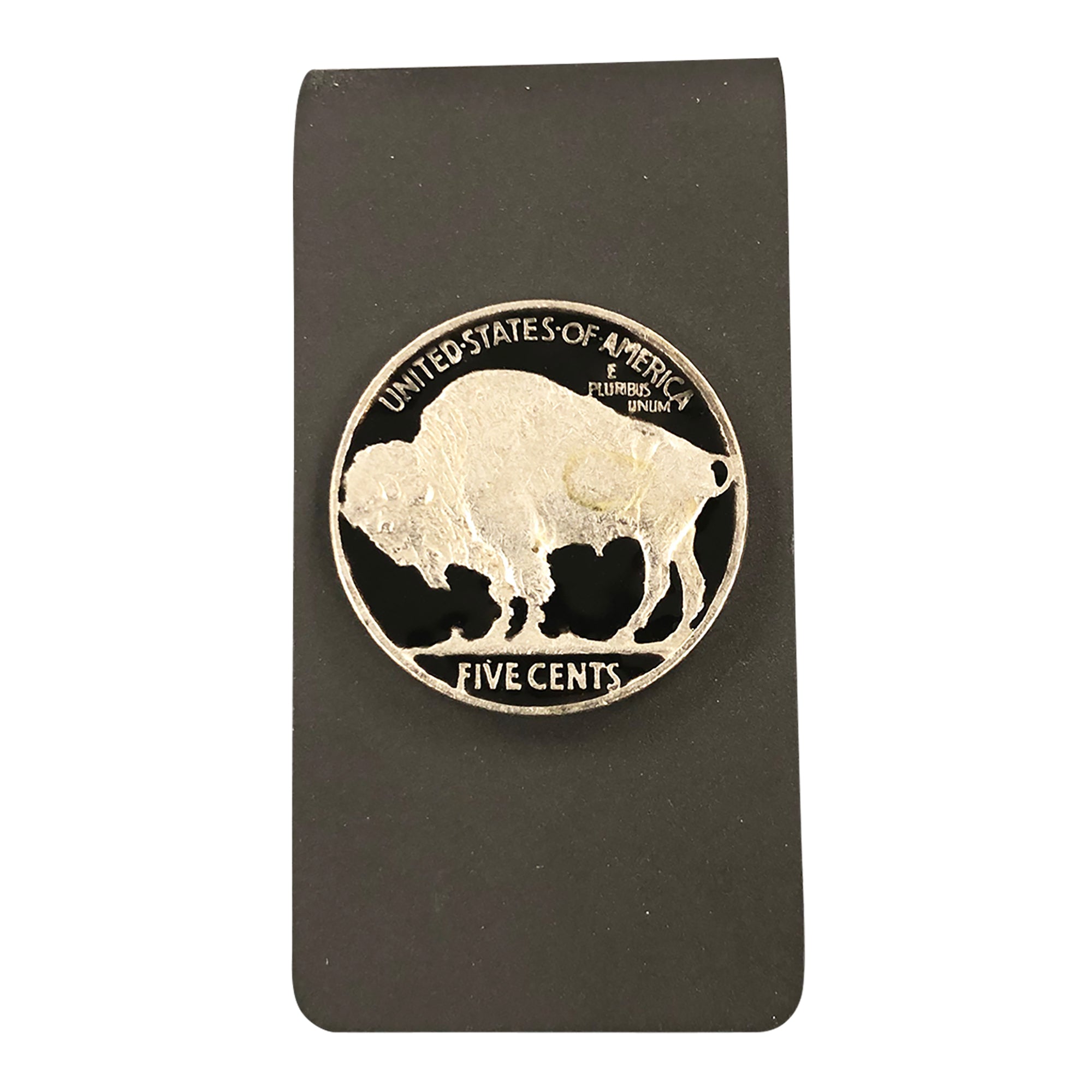 Titanium Money Clip with U.S. Buffalo Nickel Coin