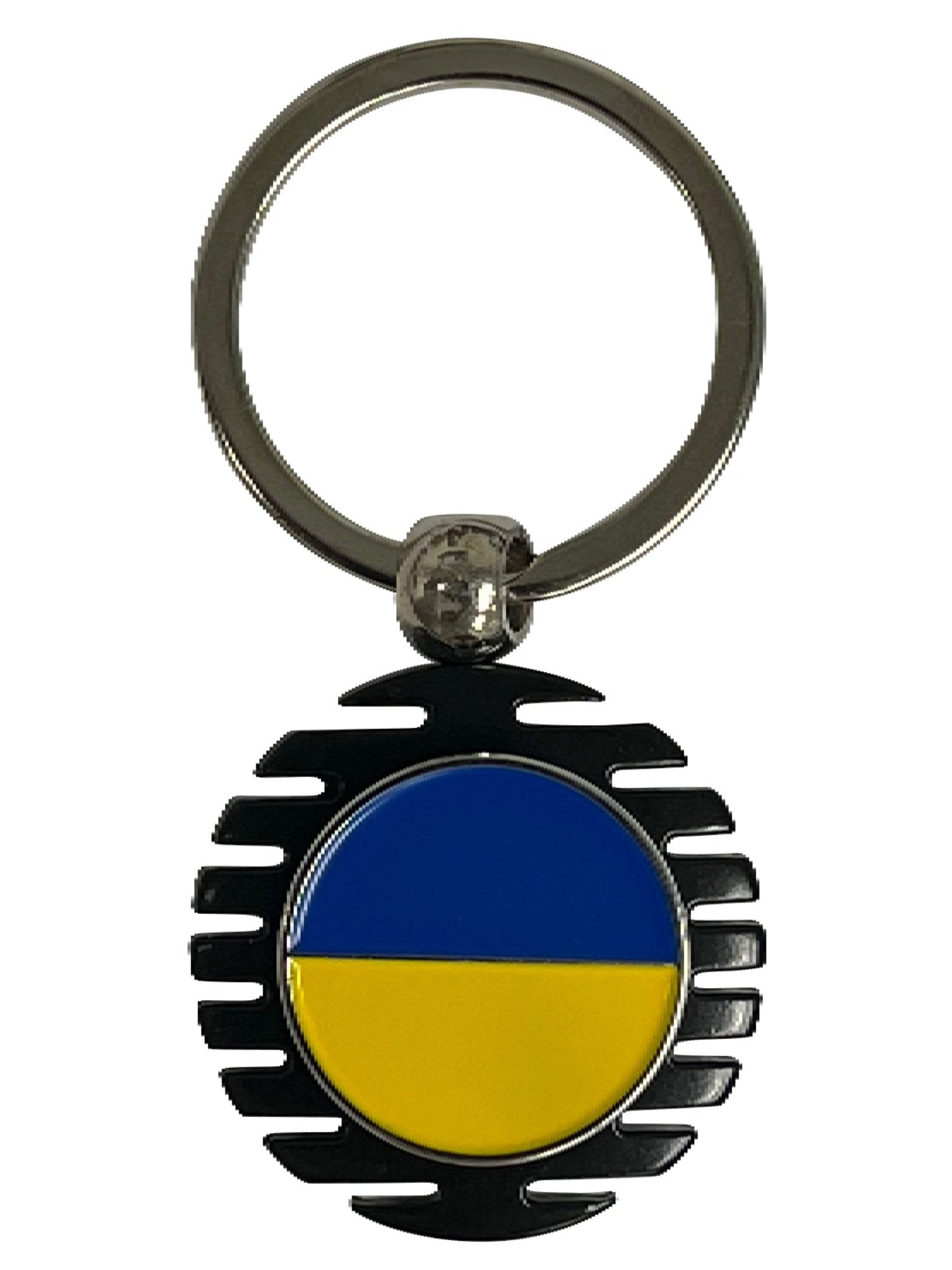 Black Swivel Key Chain with Real Ukrainian Kopiiok Coin