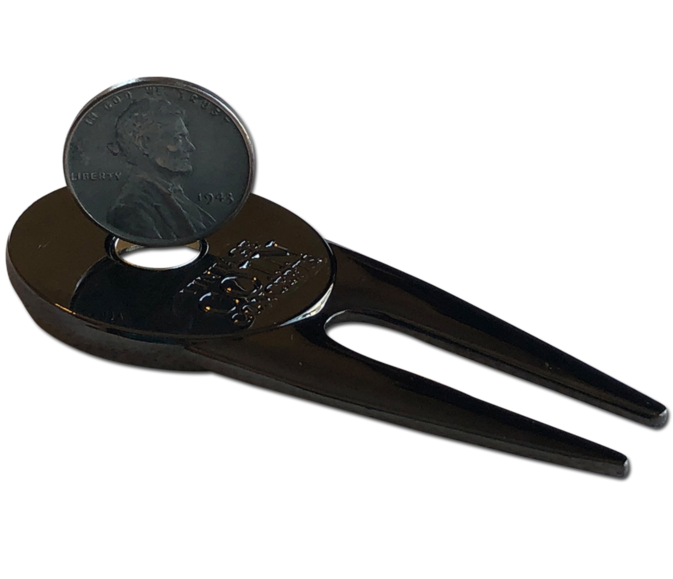 USA Divot Repair Tool & Ball Marker with a Real 1943 U.S. Steel Penny
