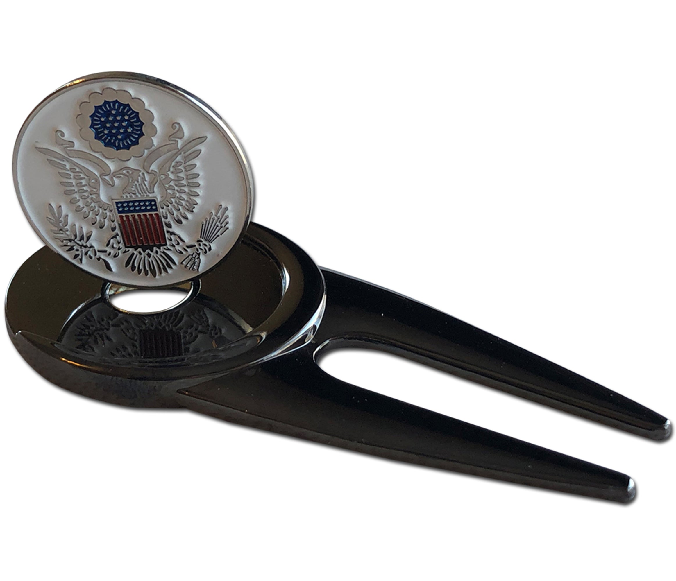 USA Divot Repair Tool & Ball Marker with a Real 1943 U.S. Steel Penny