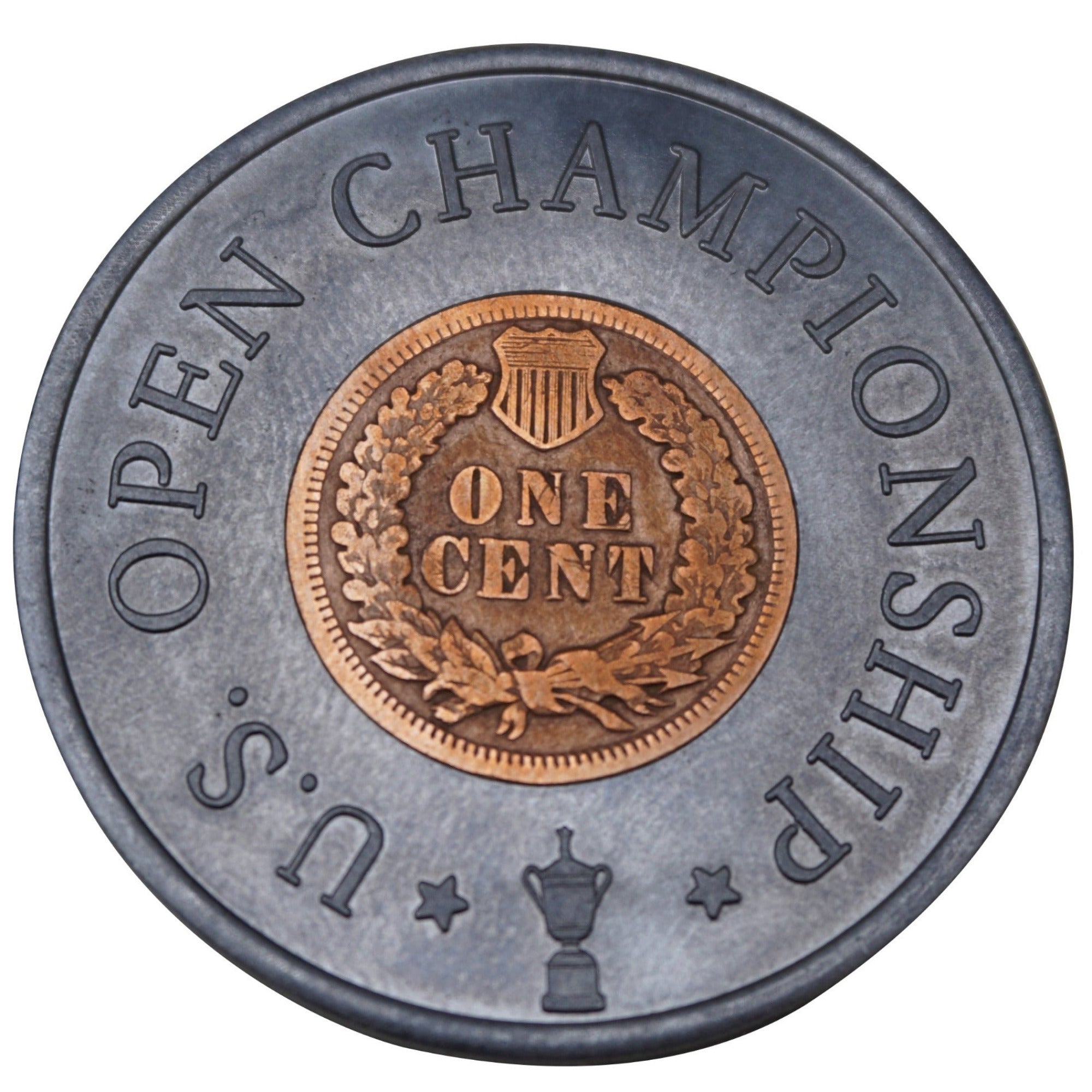 * US Open 1895 Penny BM USGA with Real 1895 U.S. Indian Head Penny