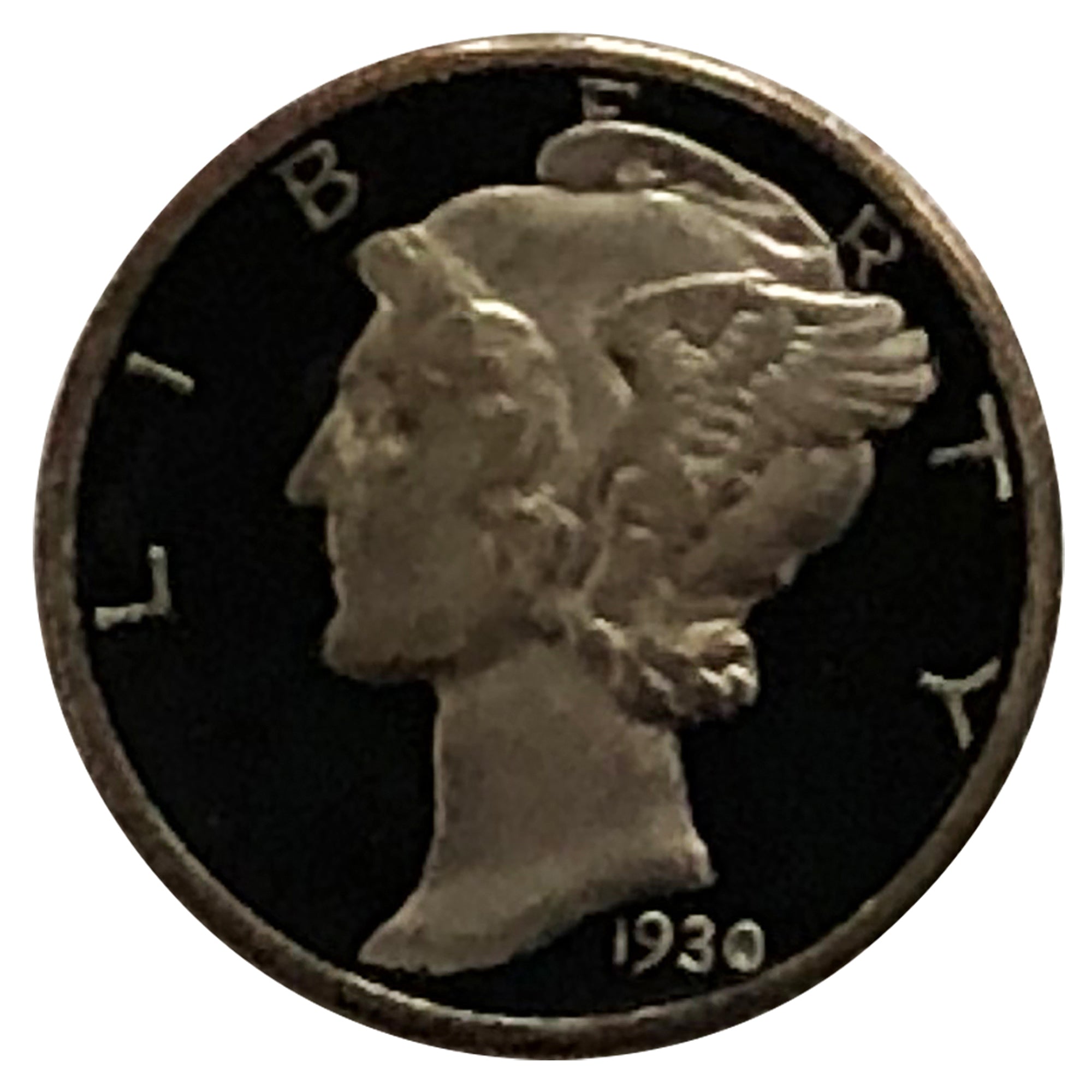 *1930 Bobby Jones Chardonnay White Wine Glass with Real 1930 Liberty Dime