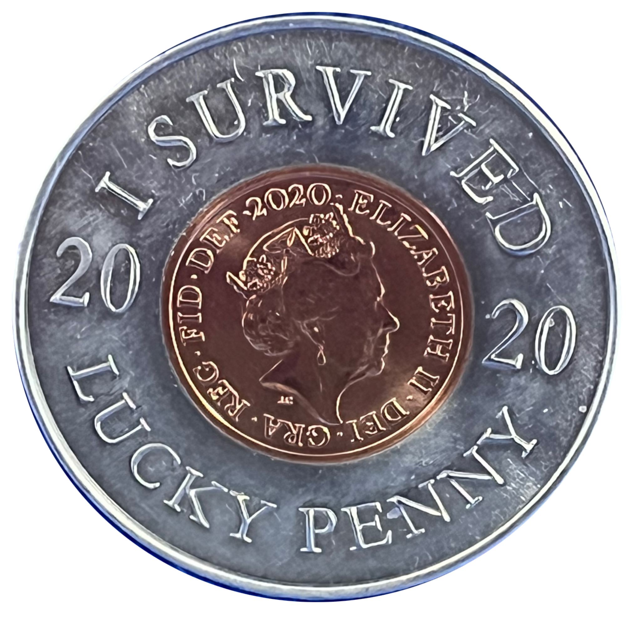 I Survived 2020 British Lucky Penny Ball Marker with a Real 2020 English Penny