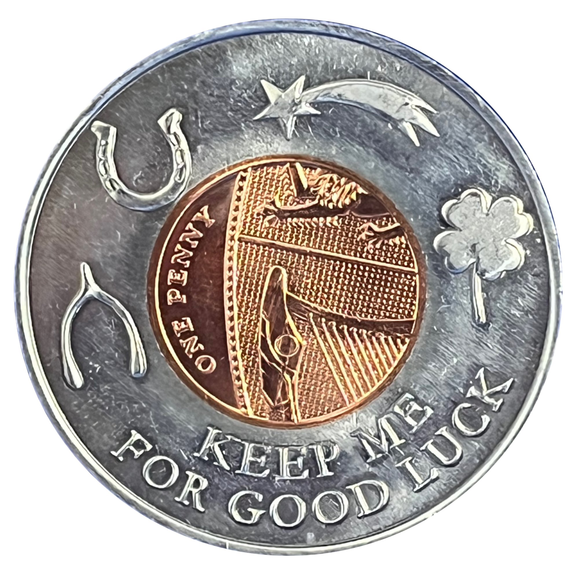 I Survived 2020 British Lucky Penny Ball Marker with a Real 2020 English Penny