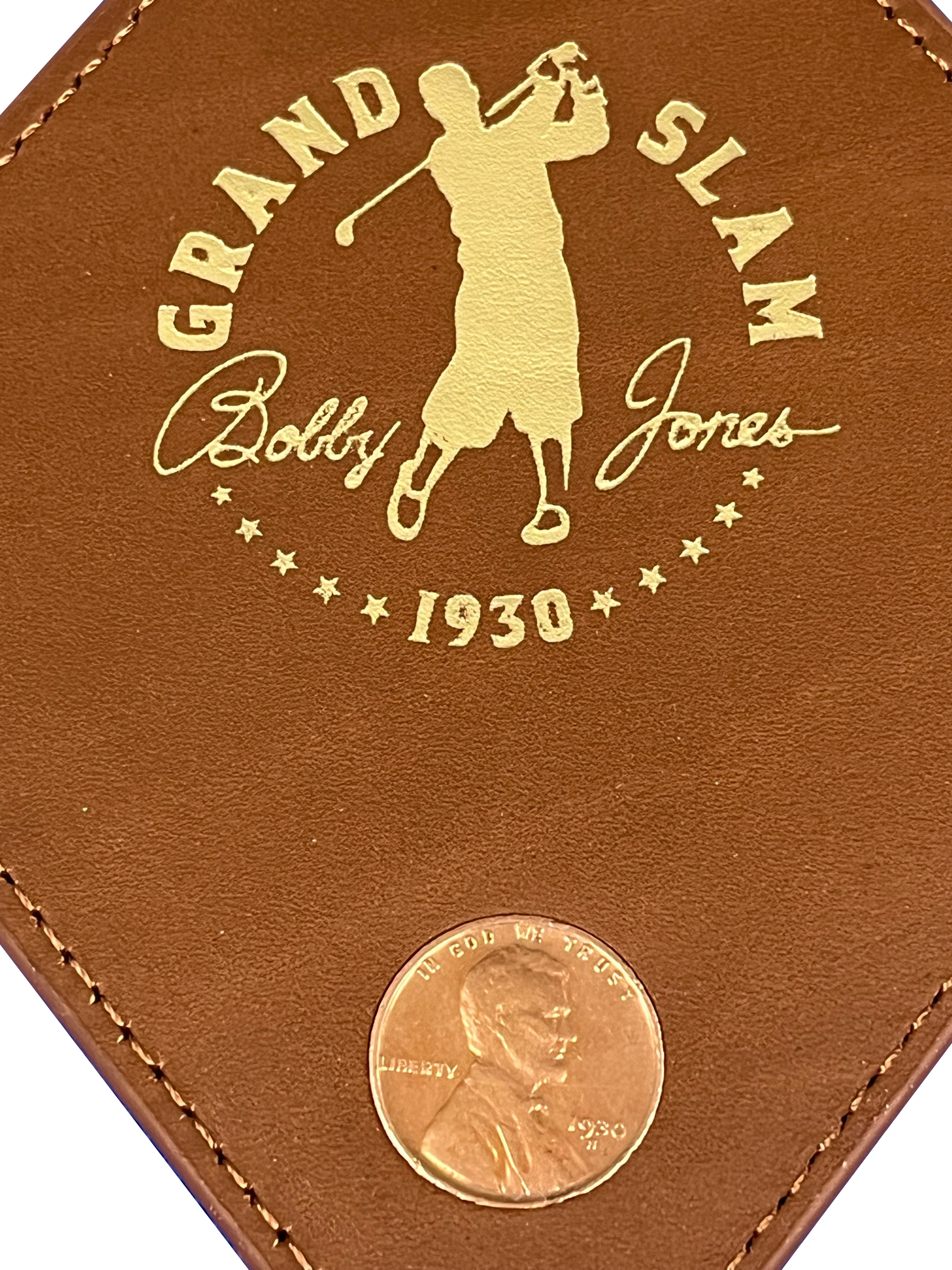 1930 Bobby Jones Centennial Bag Tag with Real 1930 Penny