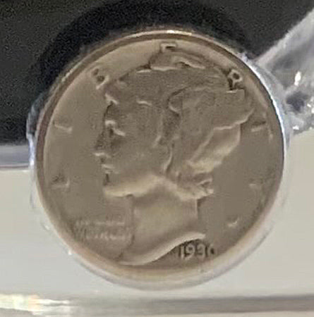 *1930 Bobby Jones Shot Glass with a Real 1930 Mecury Dime