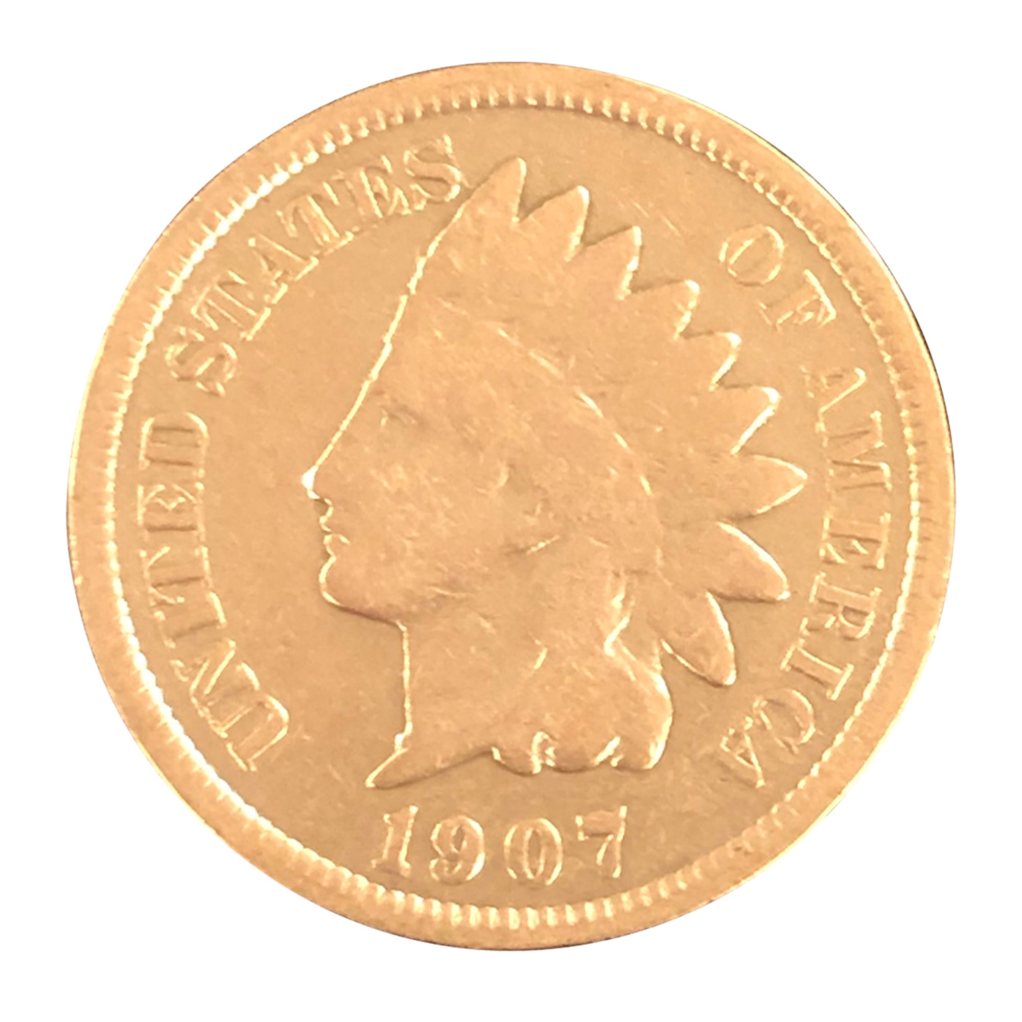 Bridle Leather Wallet with a Real U.S. Indian Head Penny