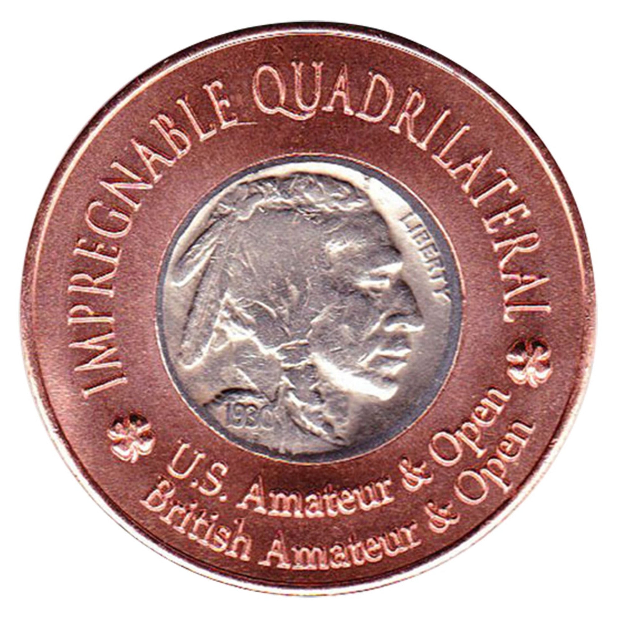 * Bobby Jones 1930 Nickel Ball Marker with Real 1930 U.S. Buffalo Nickel