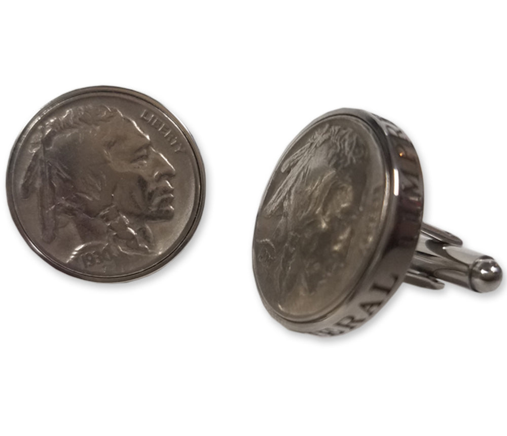*1930 Bobby Jones Cufflinks with Real 1930 Buffalo Nickels