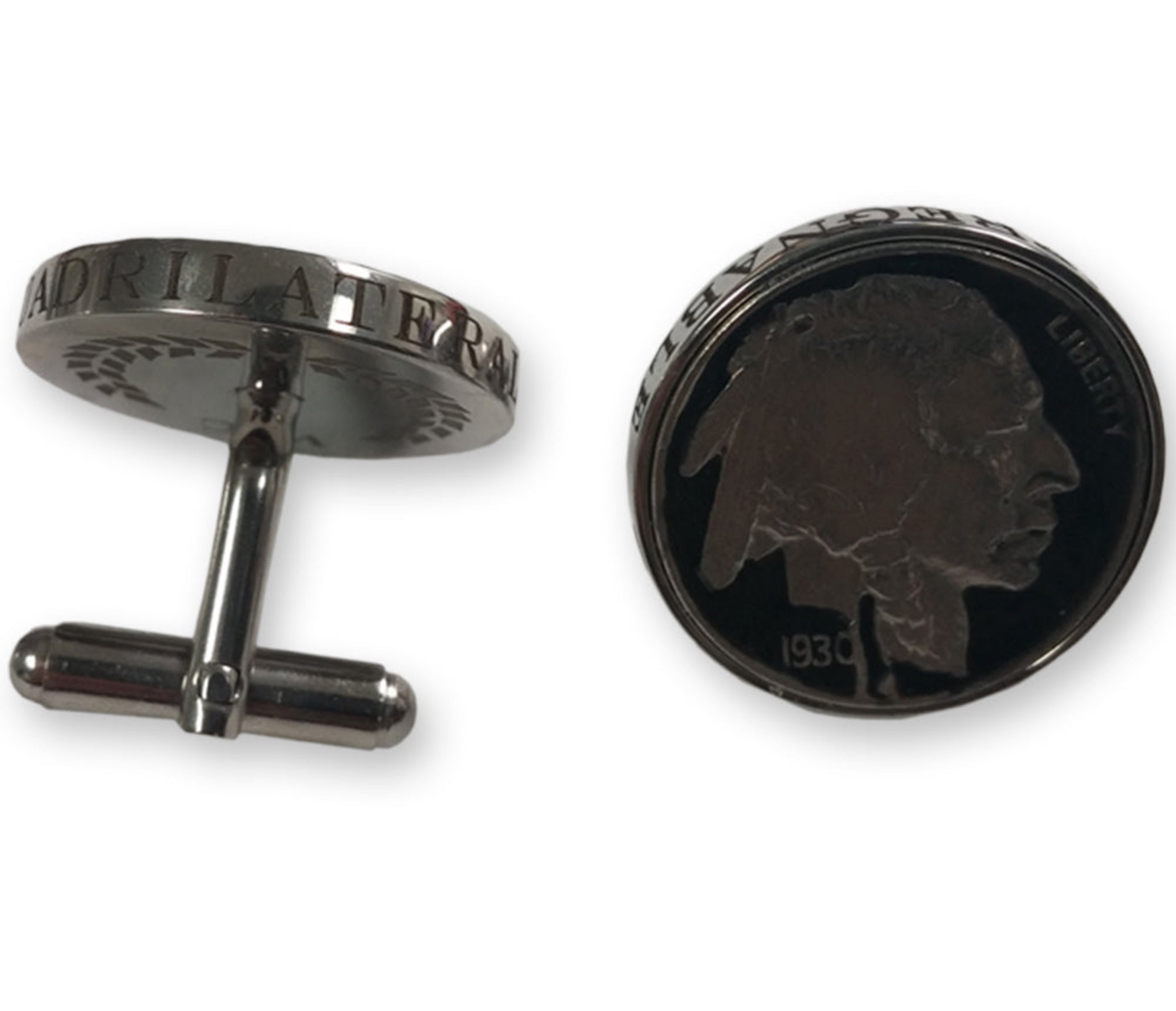 *1930 Bobby Jones Enameled Cufflinks with Real U.S. 1930 Buffalo Nickels