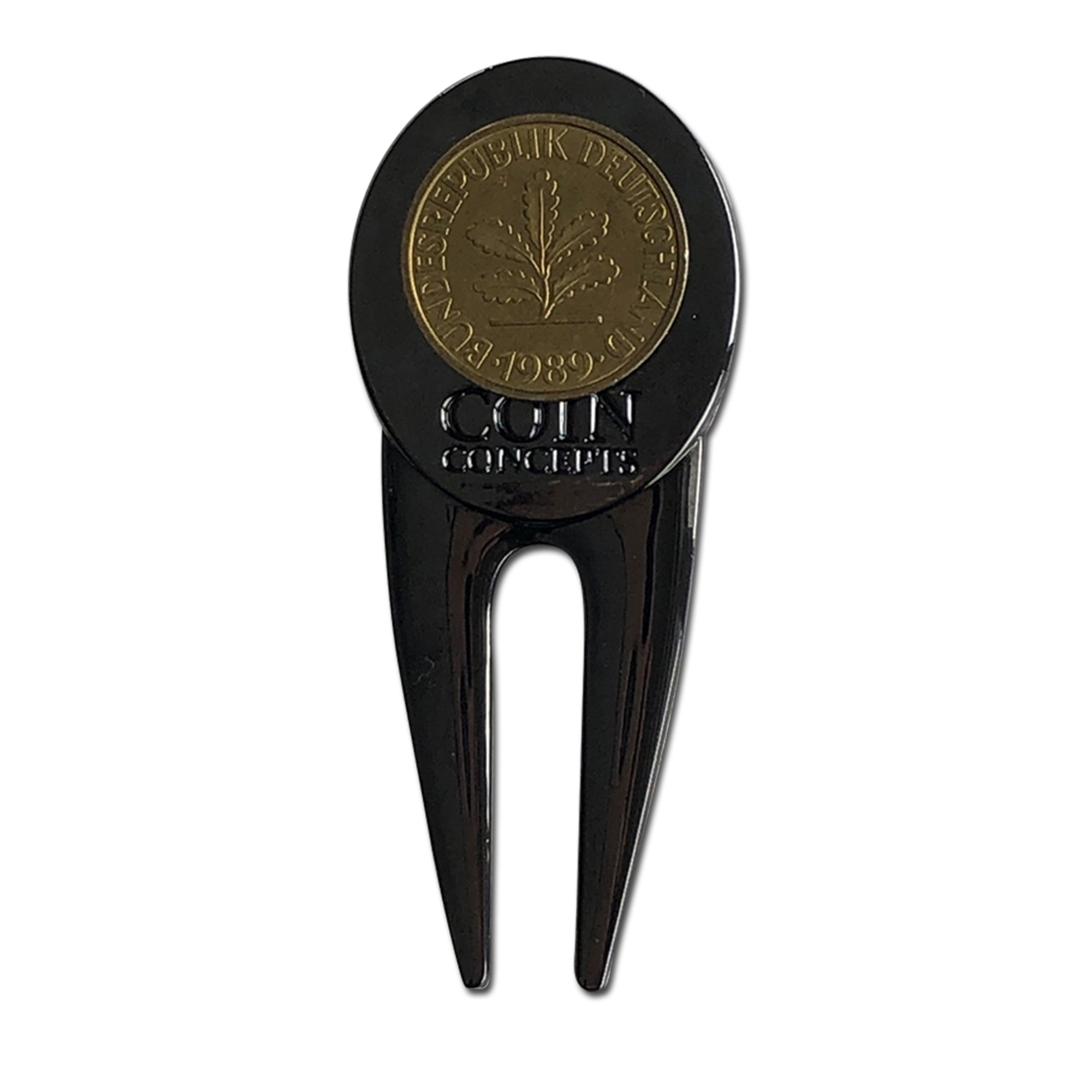 German Divot Repair Tool & Ball Marker with a Real German Pfennig Coin