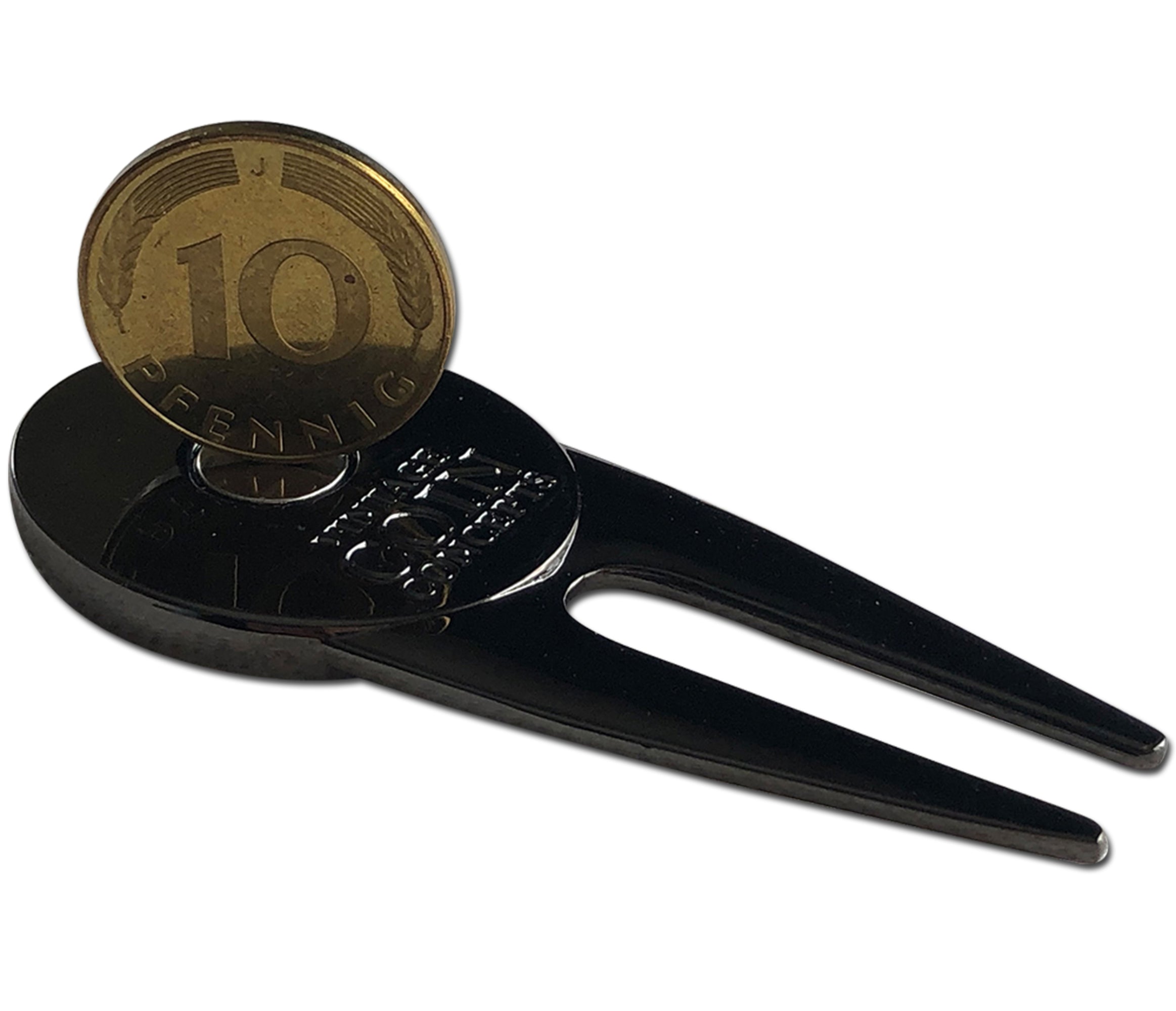 German Divot Repair Tool & Ball Marker with a Real German Pfennig Coin