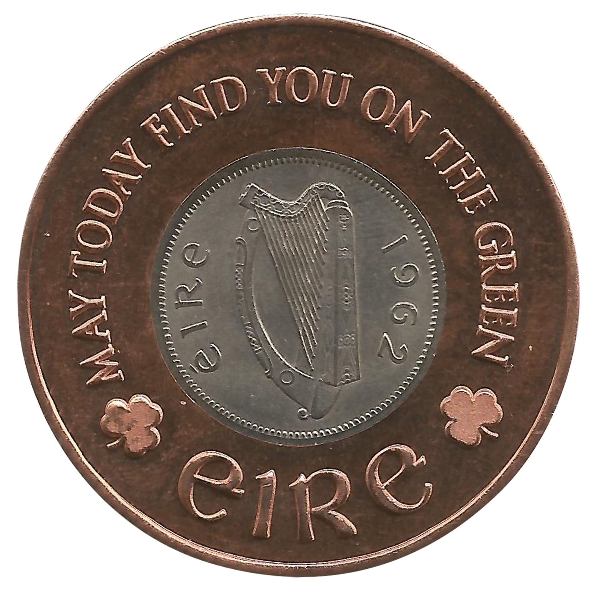 Irish Sixpence Golf Ball Marker with a Real Sixpence Coin