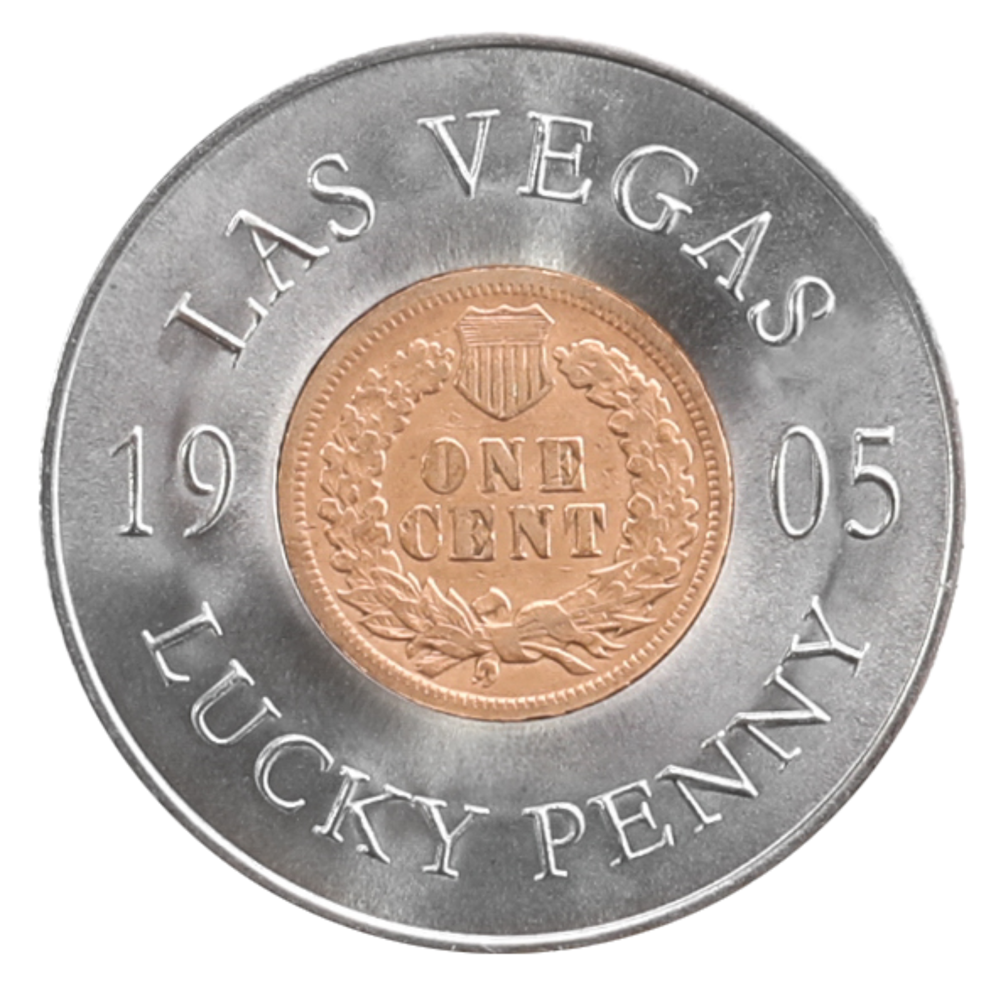 1905 Lucky Penny Ball Marker with Real U.S. Indian Head Penny