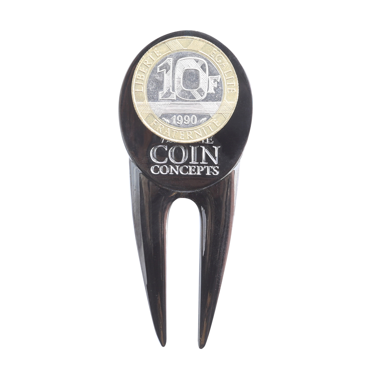 German Divot Repair Tool & Ball Marker with a Real German Pfennig Coin