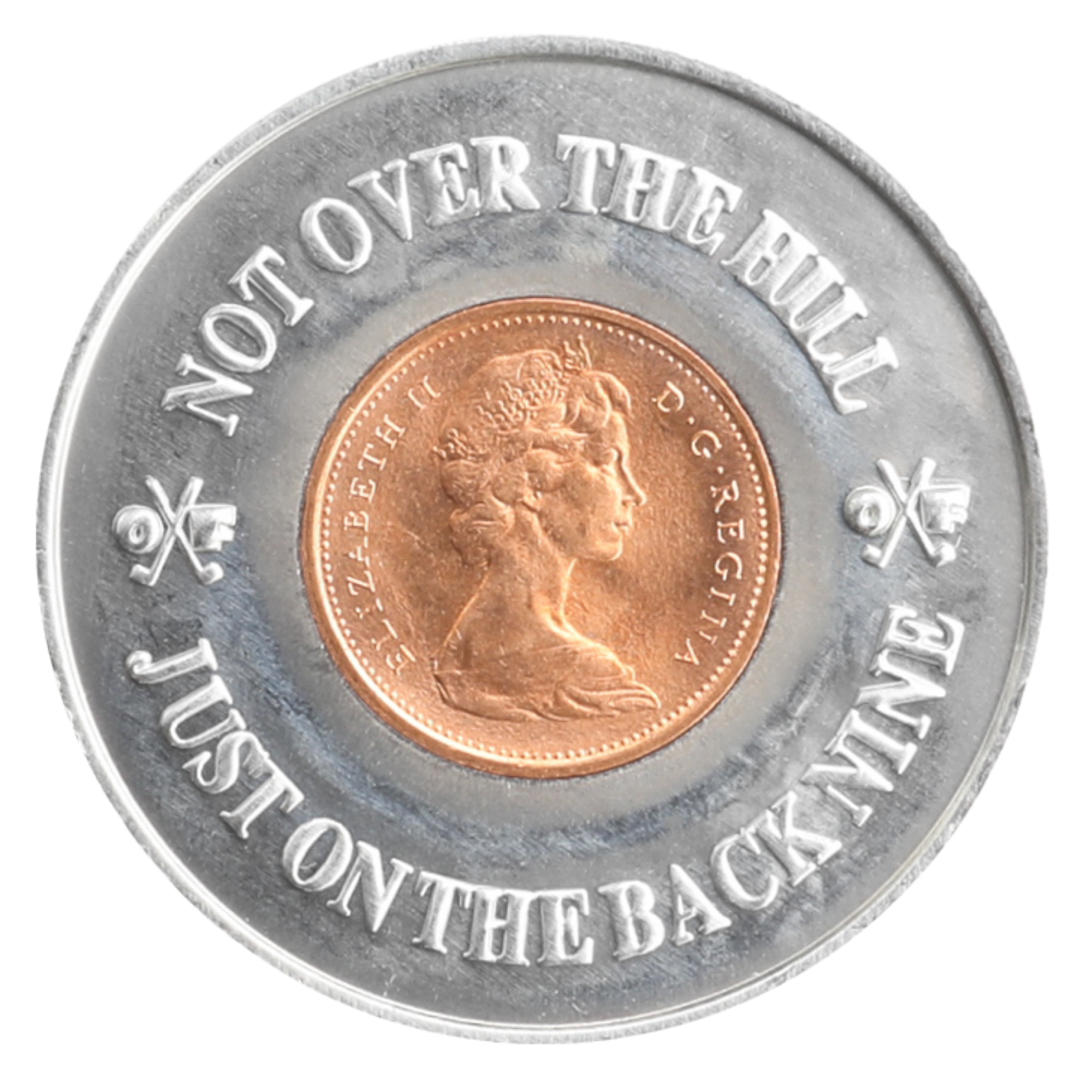 Ye Old Farts Golfing Society Ball Marker with a Real Canadian Penny