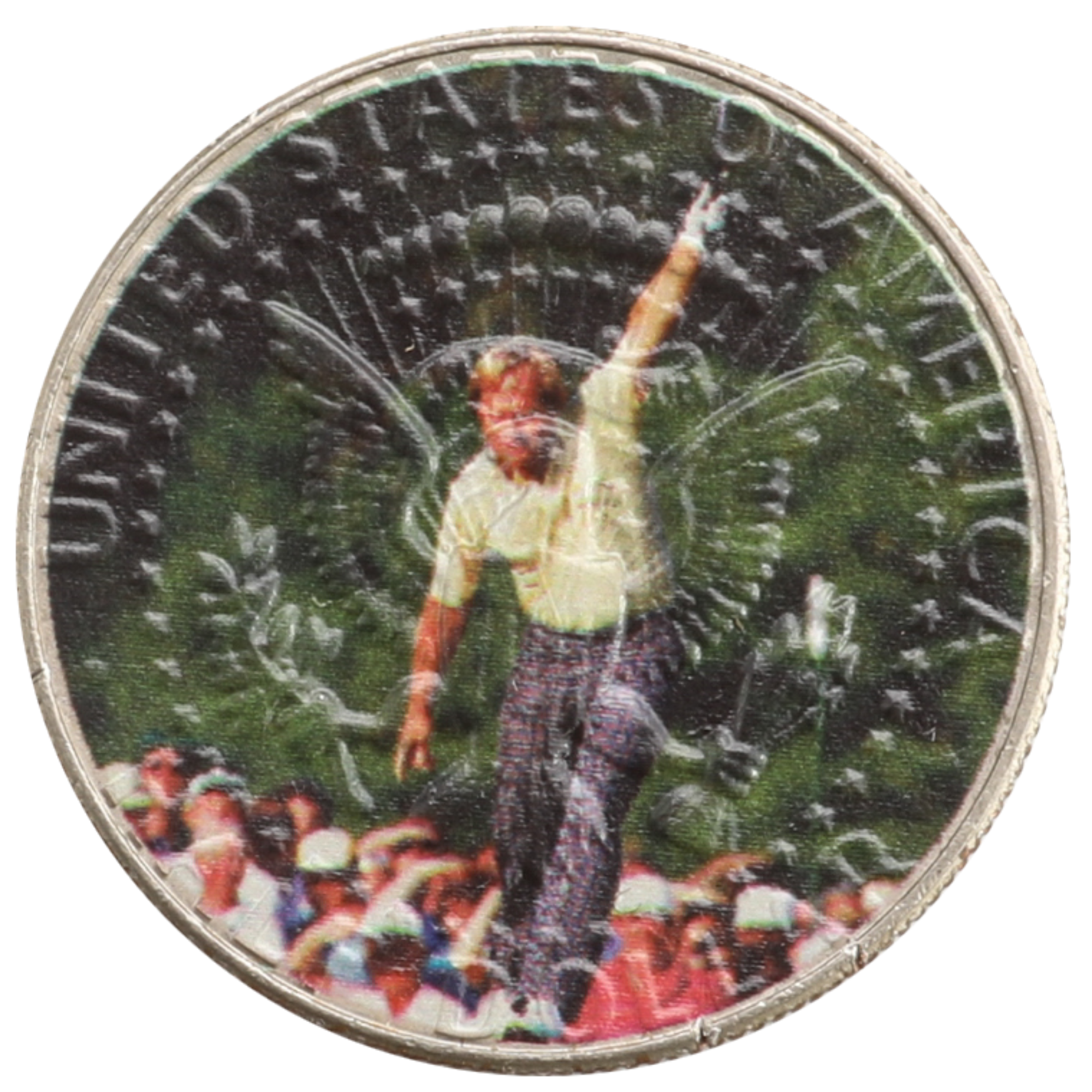 * Jack Nicklaus 1986 Masters Printed Ball Marker with a Real 1986 U.S. Half Dollar