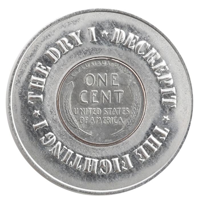 1943 USS Intrepid Ball Marker with a Real 1943 U.S. Steel Penny