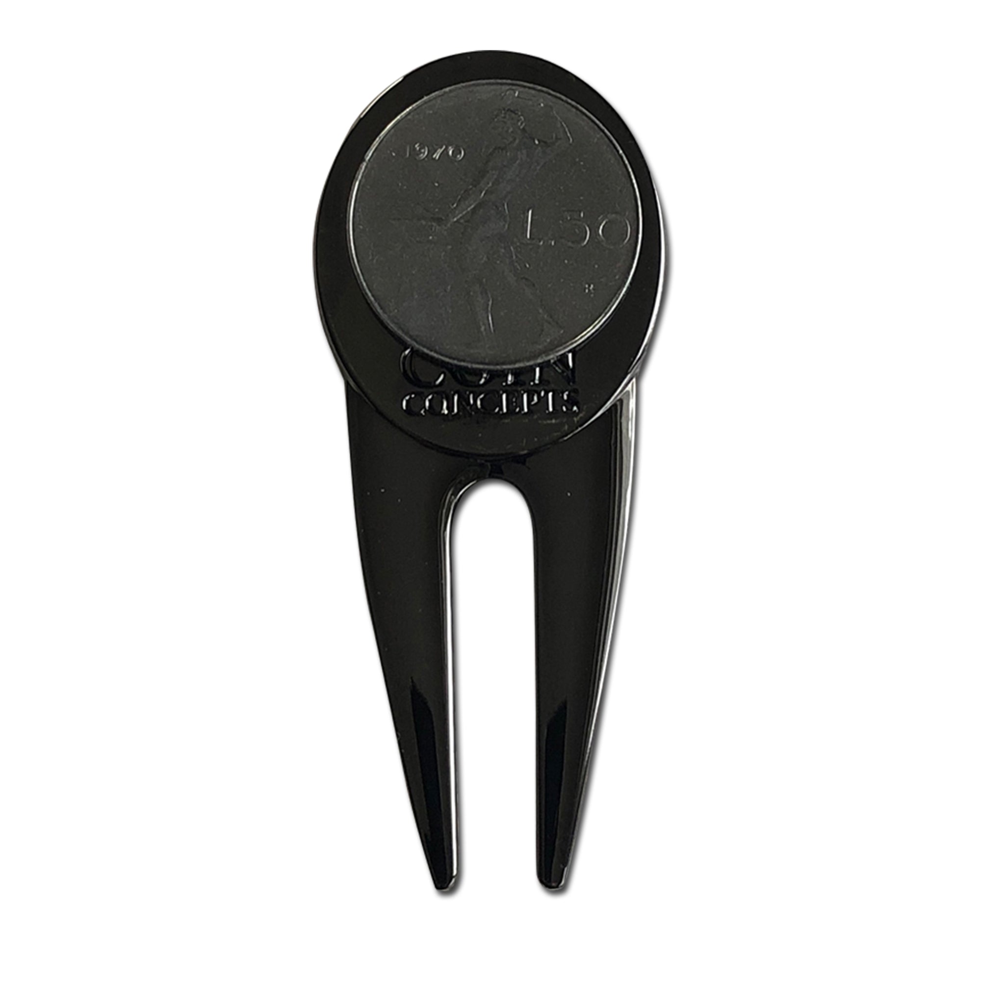 Italian Divot Repair Tool & Ball Marker with a Real Italian Lire Coin