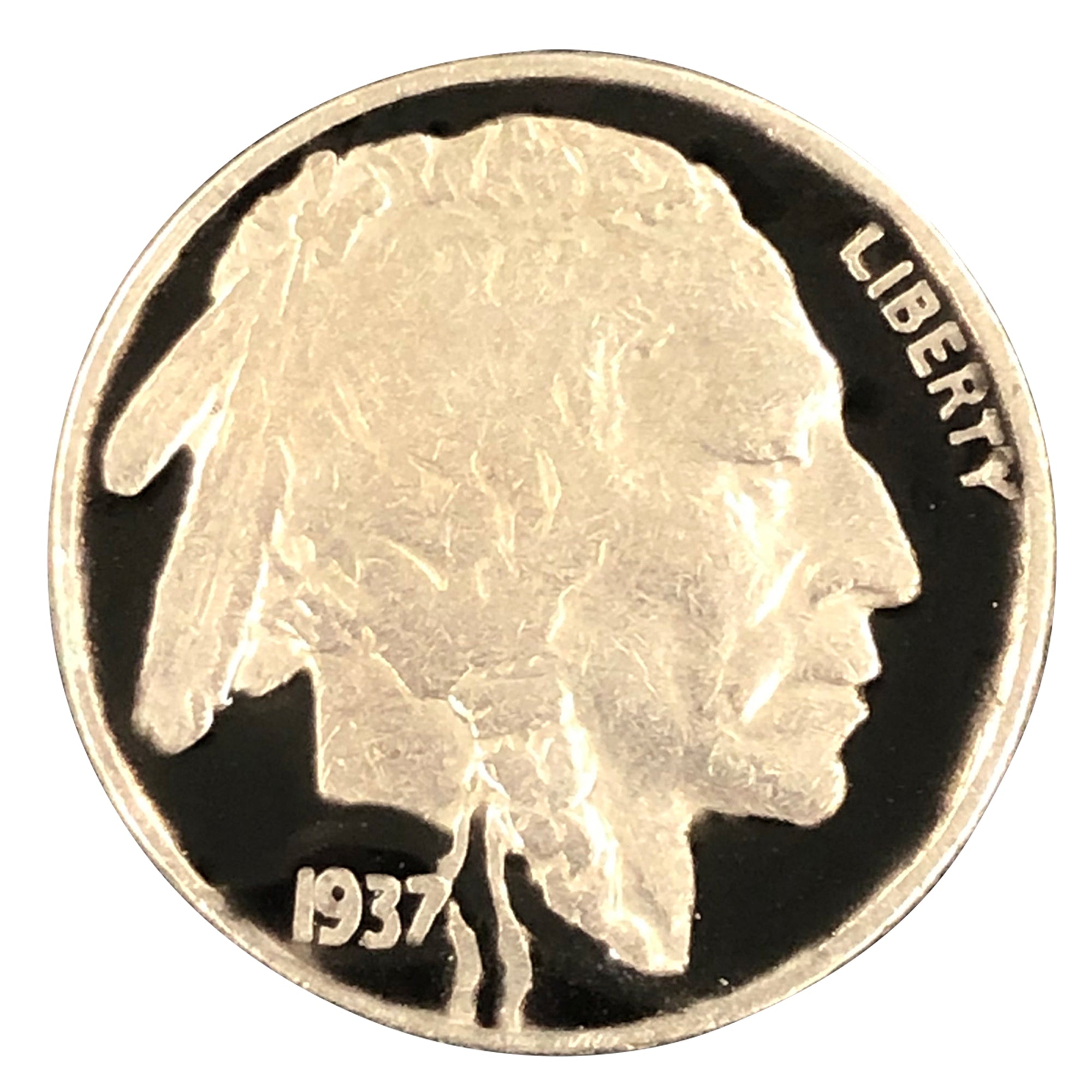 Ostrich Wallet with a Real Hand Enameled U.S. Buffalo Nickel