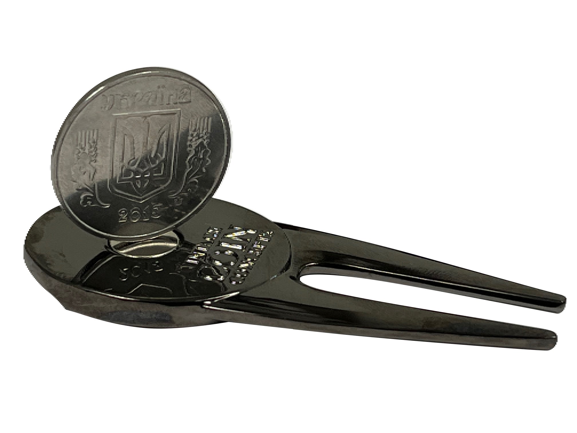 Ukrainian Divot Repair Tool & Ball Marker with Real Ukrainian Kopiyka