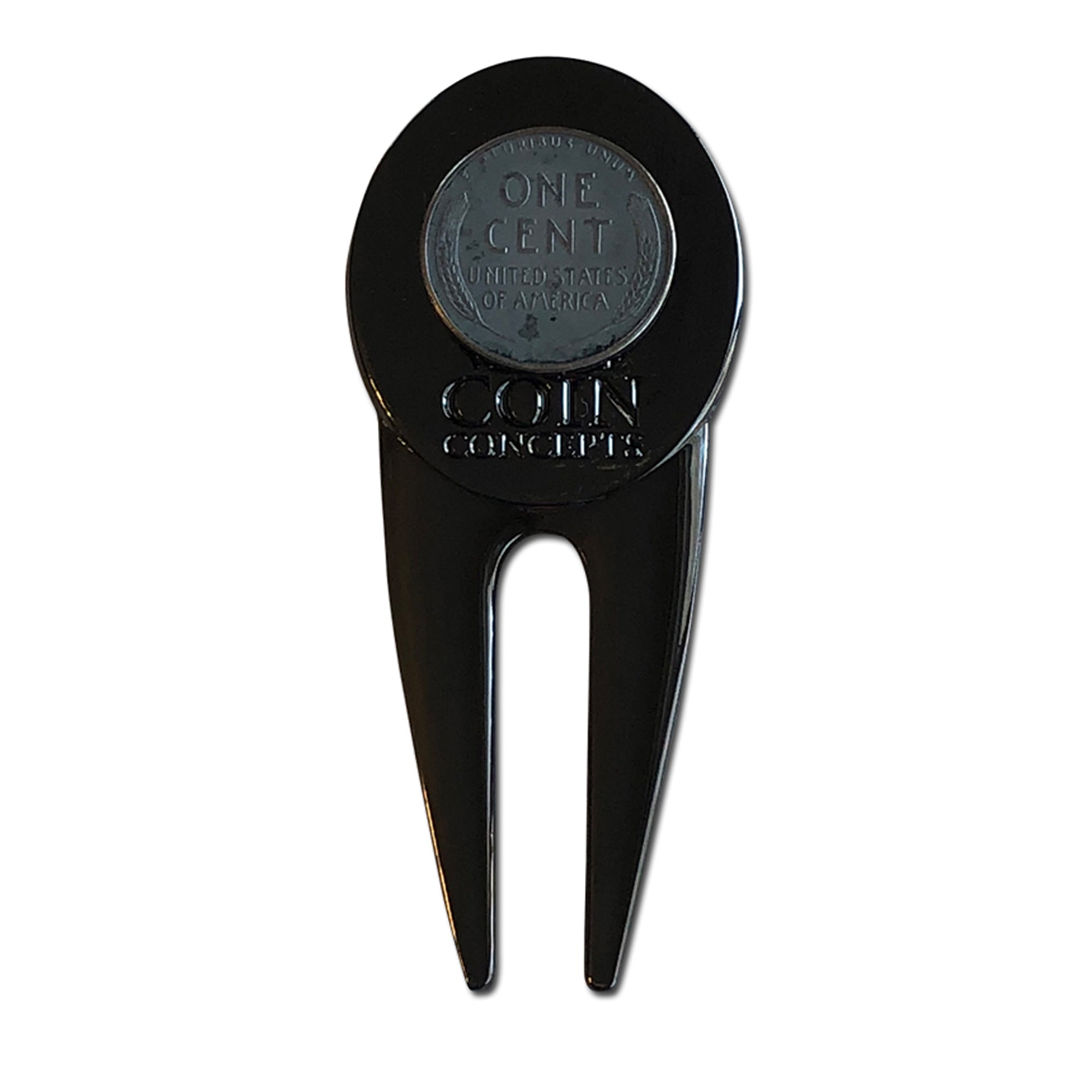 USA Divot Repair Tool & Ball Marker with a Real 1943 U.S. Steel Penny