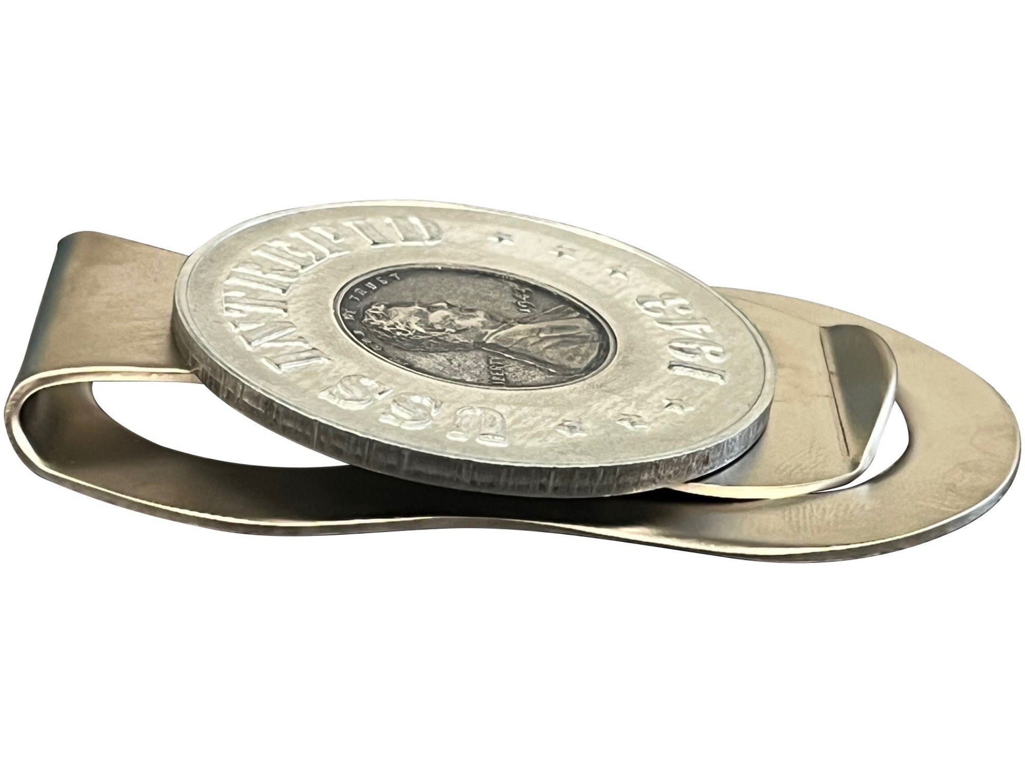 1943 USS Intrepid Money Clip with a Real 1943 U.S. Steel Penny
